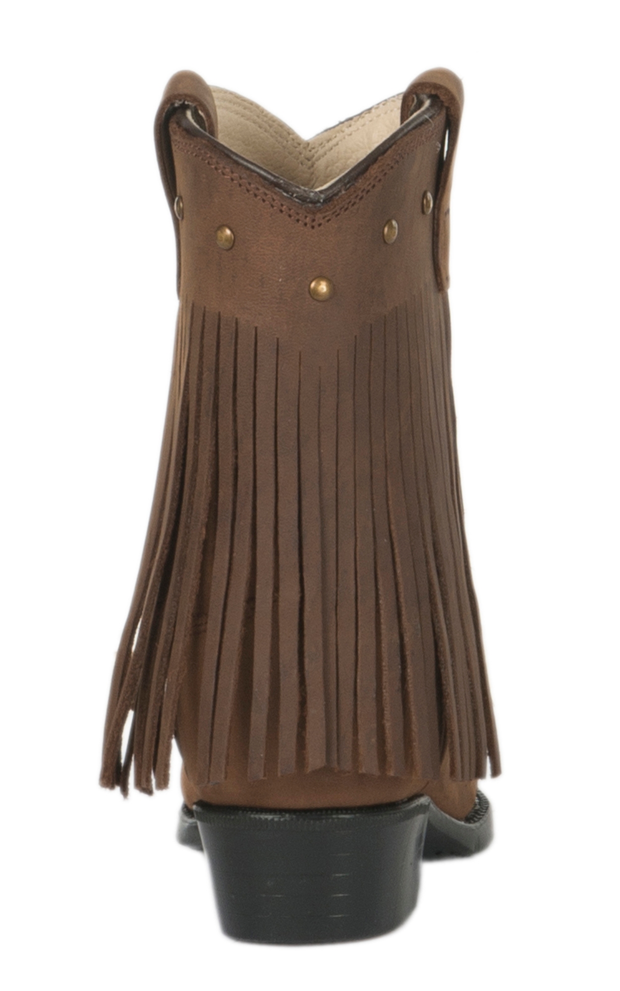 Old West Toddler Corona Calf Brown Fringe Boots - Image 1