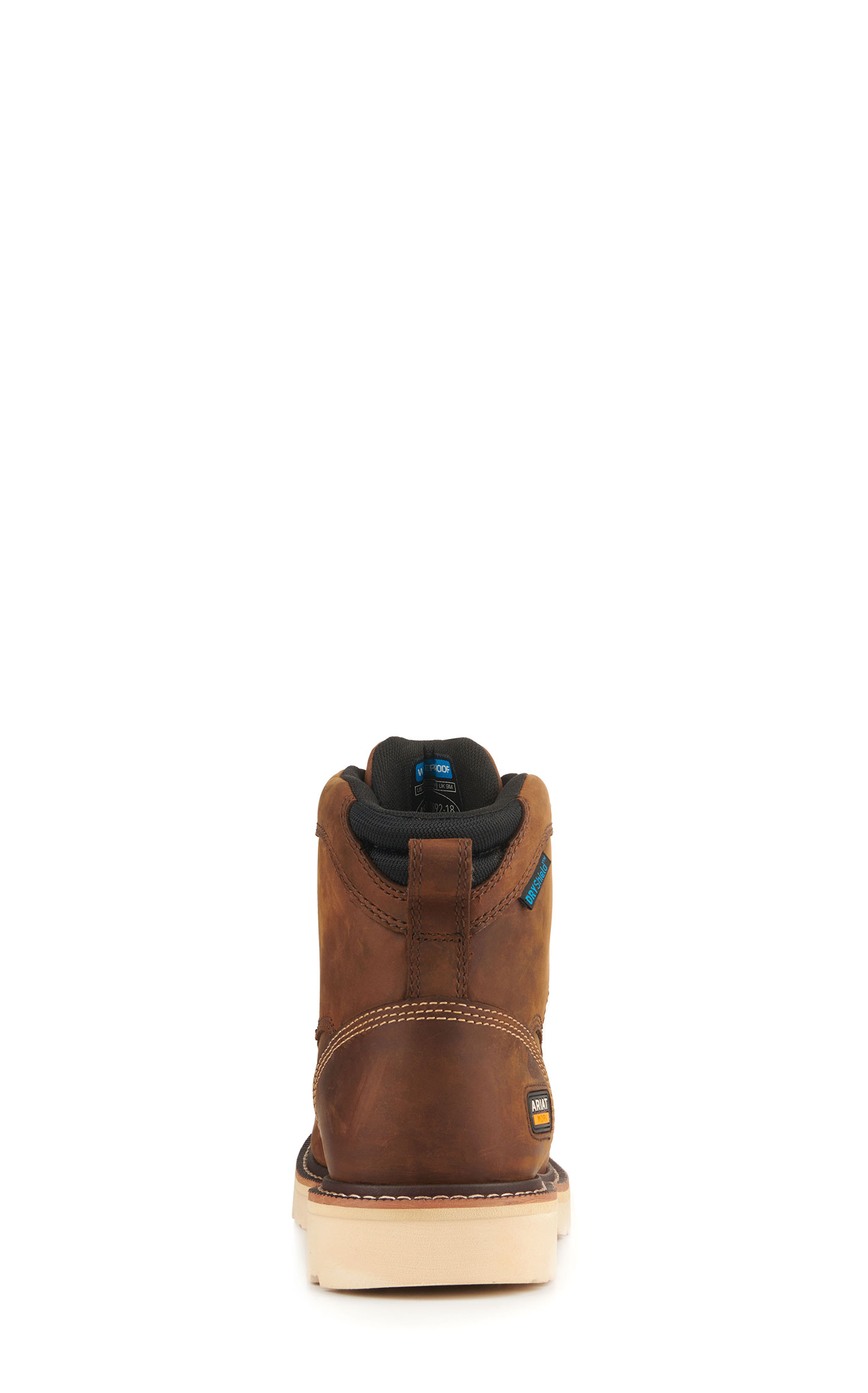 Ariat Men's Rebar Lift Distressed Brown H20 SmartLite Round Toe Lace Up Work Boots - Image 1