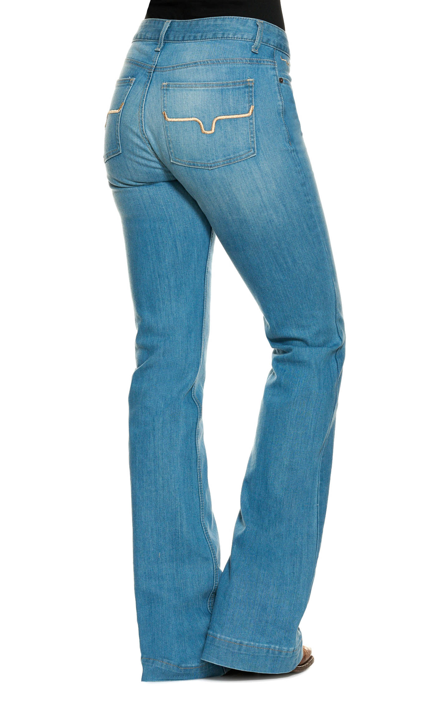 Kimes Ranch Women's Lola Soho Medium Wash Trouser Cut Flare Jeans - Image 1
