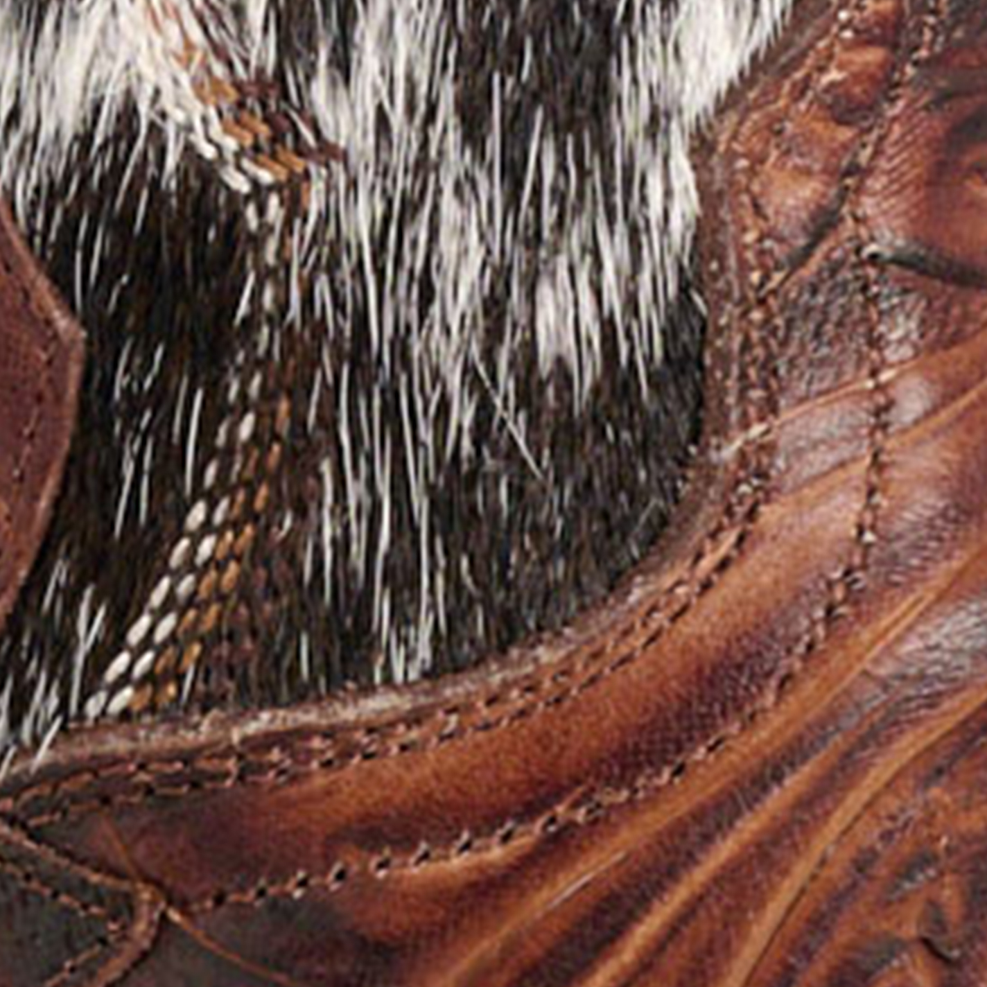 Dan Post Women’s Brown Andrinna Tooled Leather & Hair On Snip Toe Cowboy Boots - Image 1
