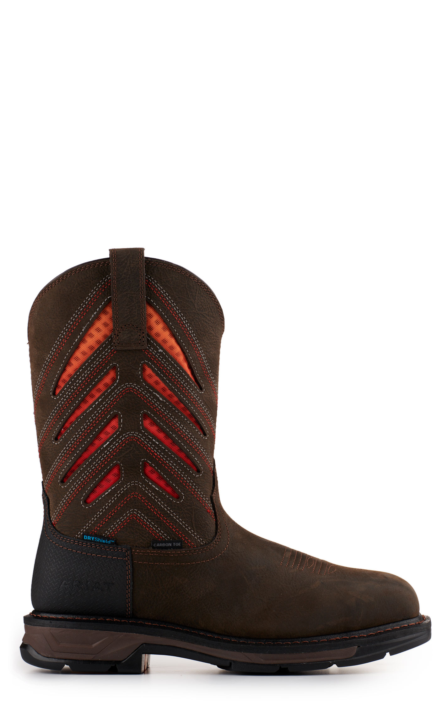 Ariat Men's WorkHog XT Dark Brown with Orange VentTEK Wide Square Composite Toe Work Boots - Image 1