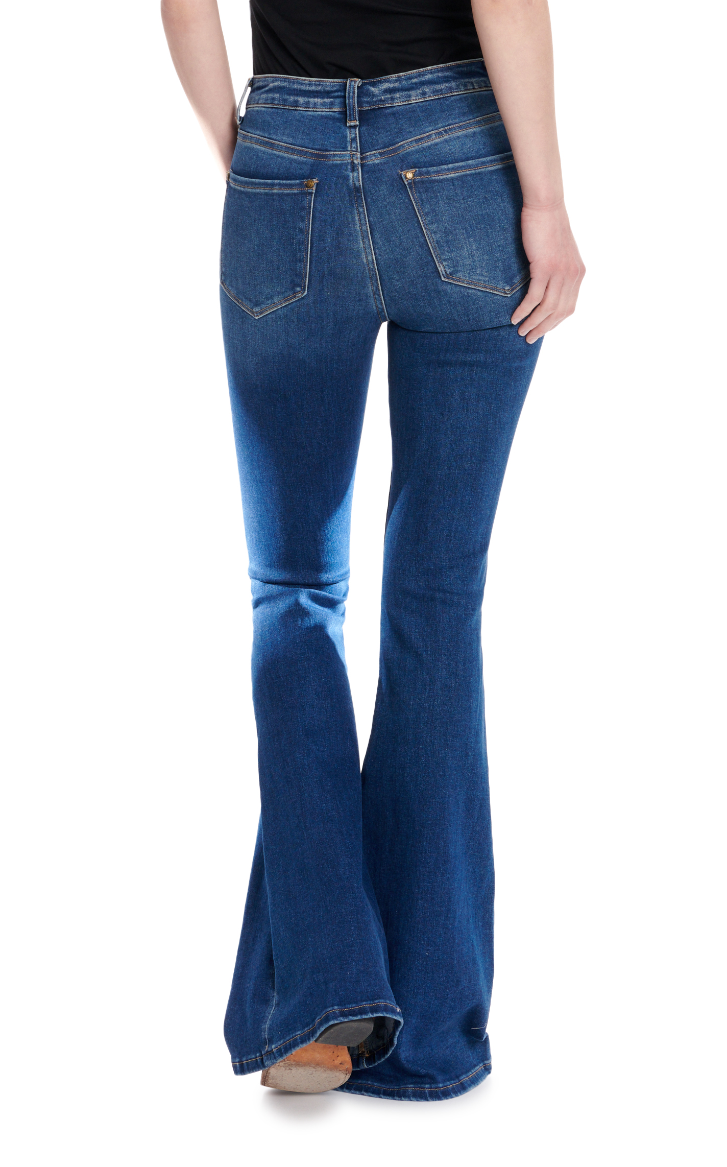 Rockin' C Women's Dark Wash High Rise Basic Flare Leg Jeans - Image 1
