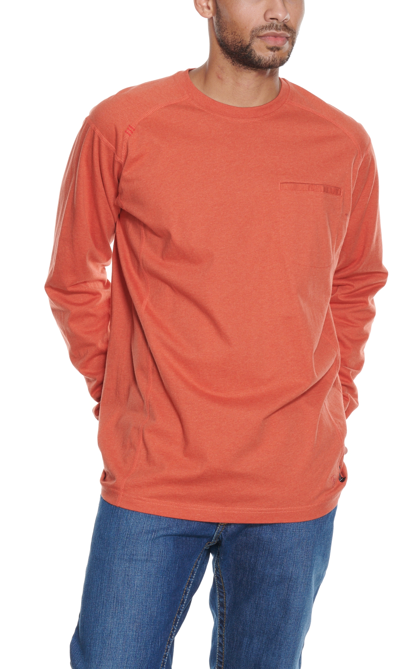 Ariat Men's Air Crew Volcanic Heather Long Sleeve FR Work T-Shirt - Image 1