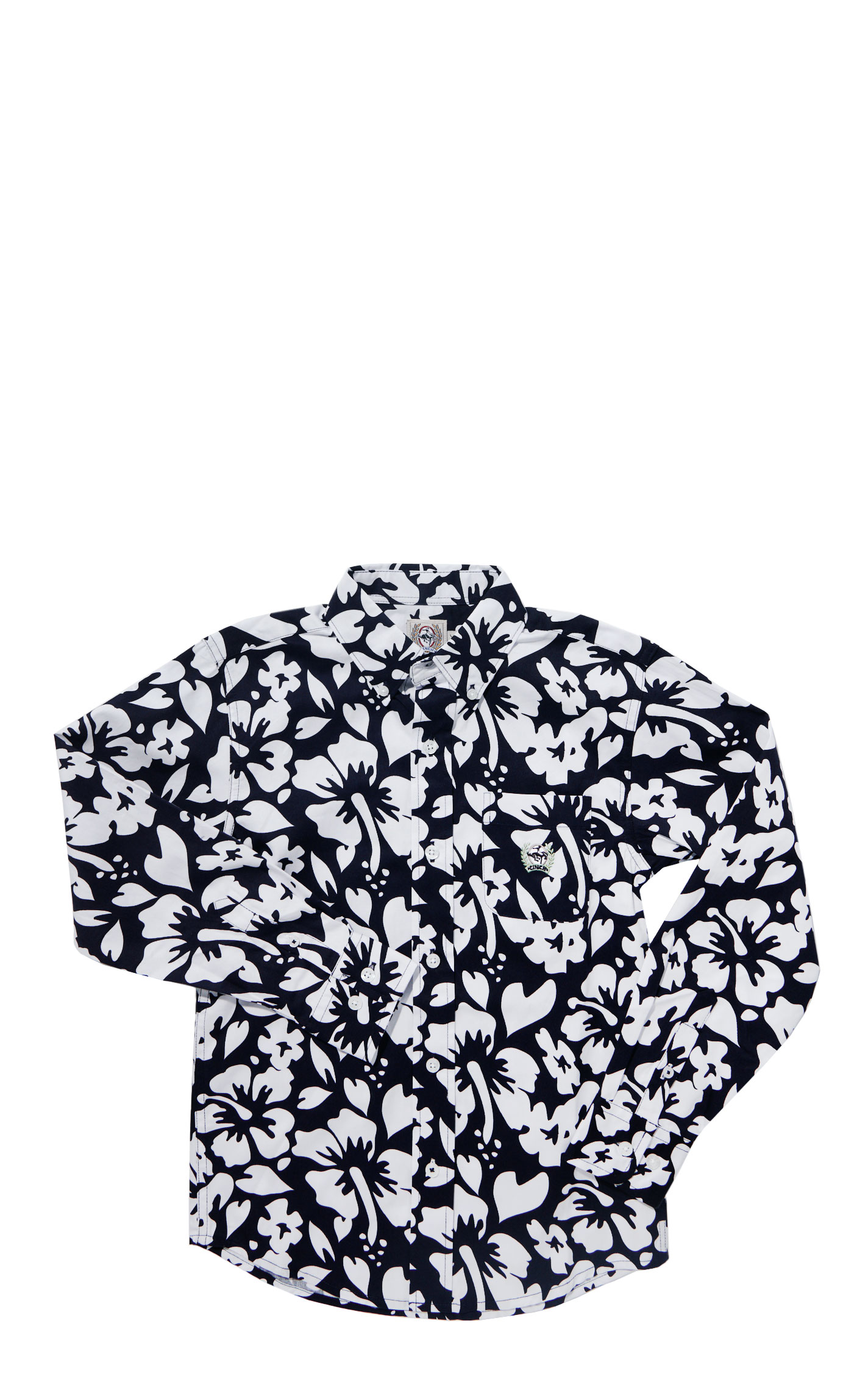 Cinch Boy's Navy Aloha Floral Print Western Shirt - Image 1