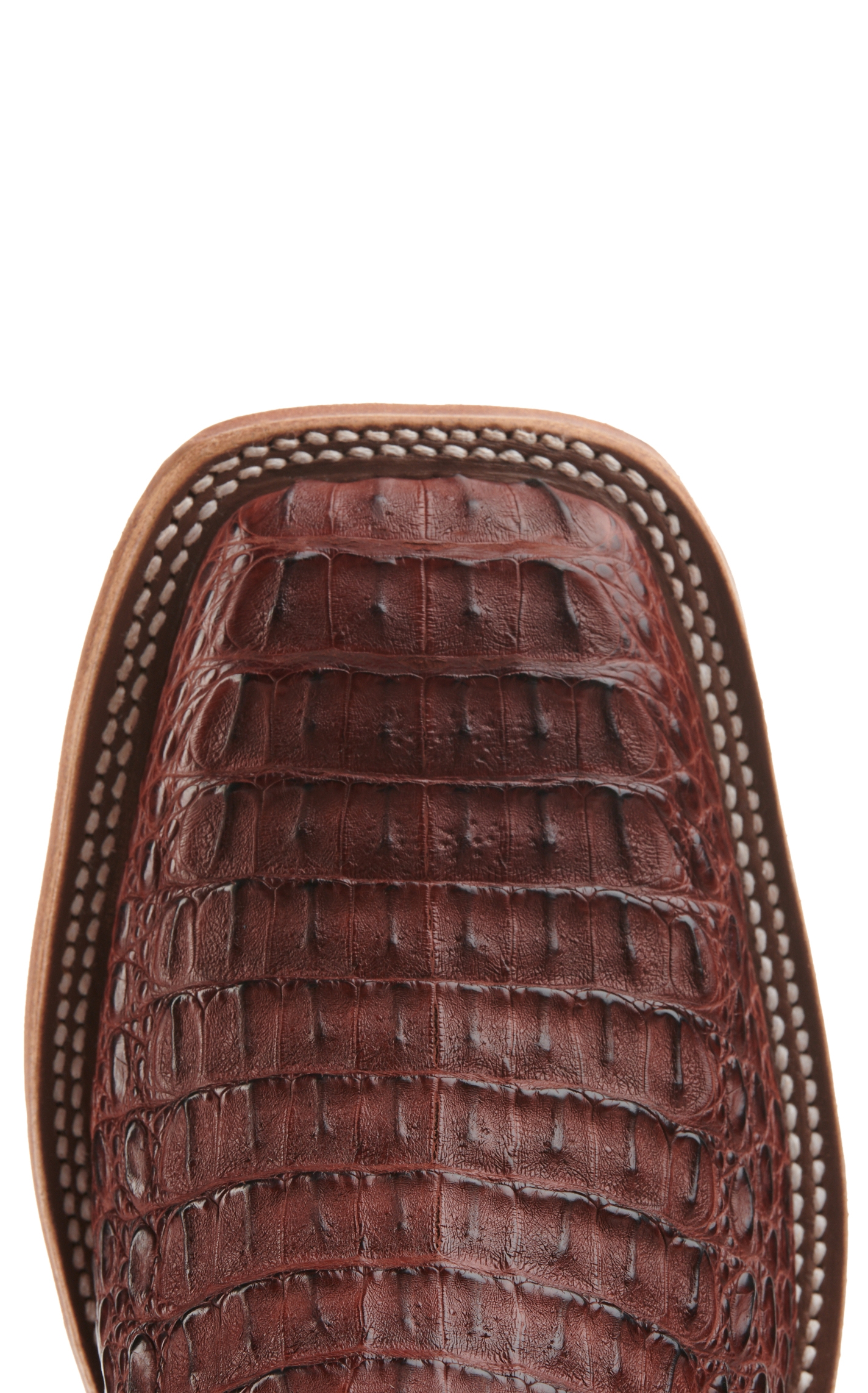 Anderson Bean Men's Rust Lux Hornback Caiman and Red Wide Square Toe Exotic Cowboy Boots - Image 1