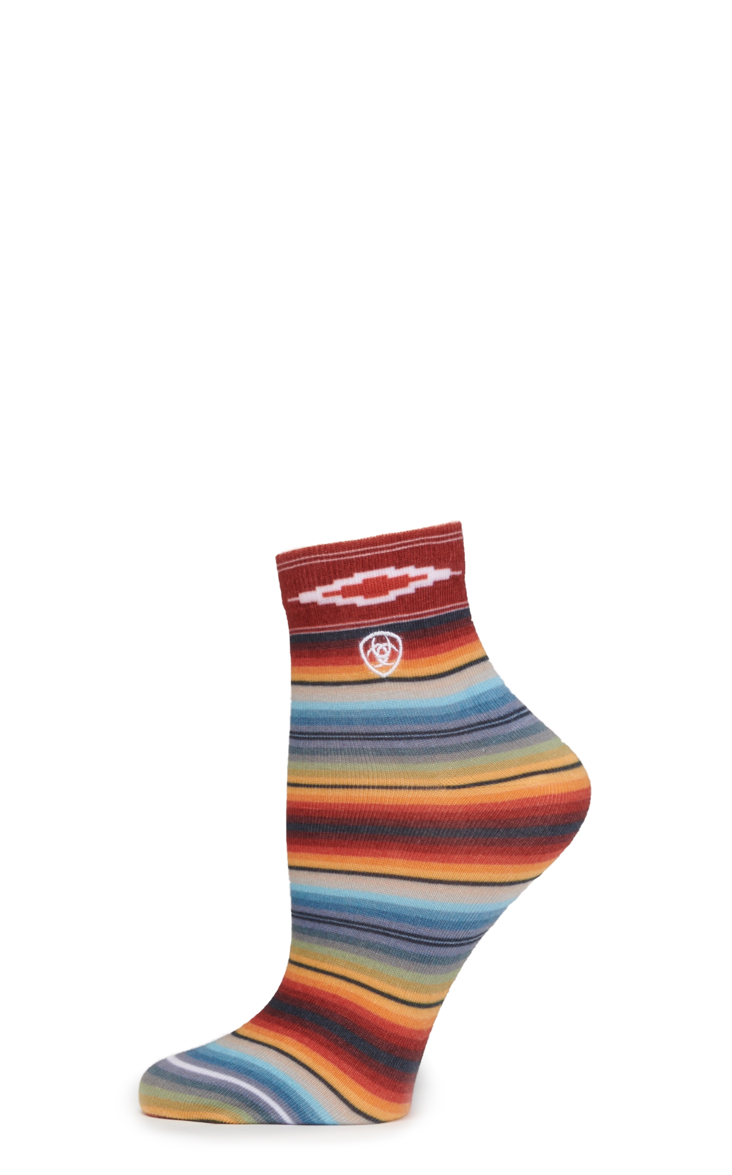 Ariat Women's Serape and Sky Blue 2-Pack Quarter Crew Socks - Image 1