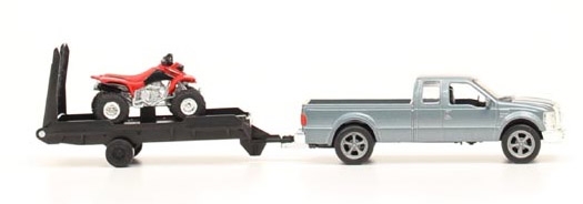 M&F Bigtime Rodeo Truck and 4 Wheeler Trailer Toy Set - Image 1