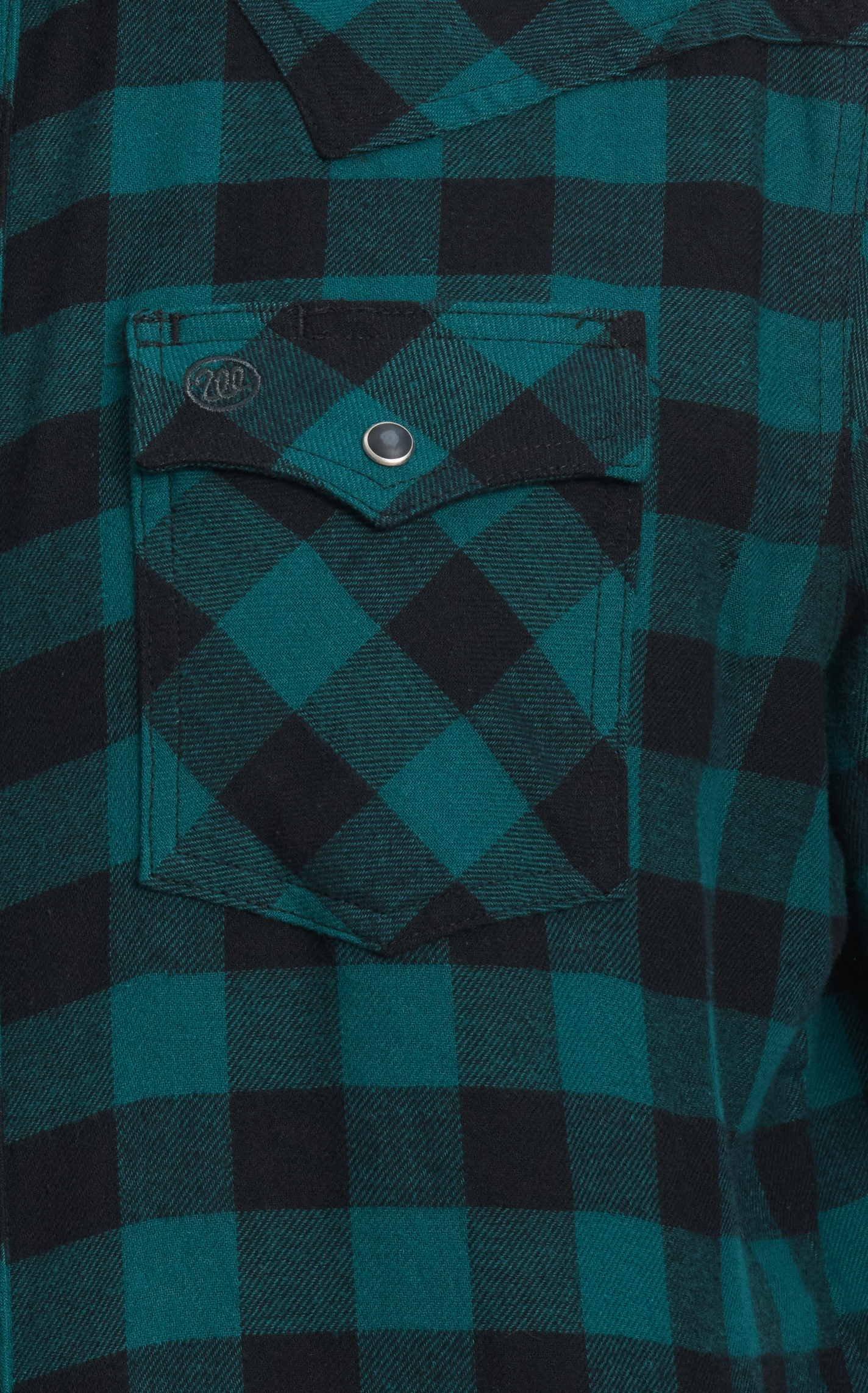 Wrangler Retro Men's Teal & Black Plaid Flannel Western Shirt - Image 1