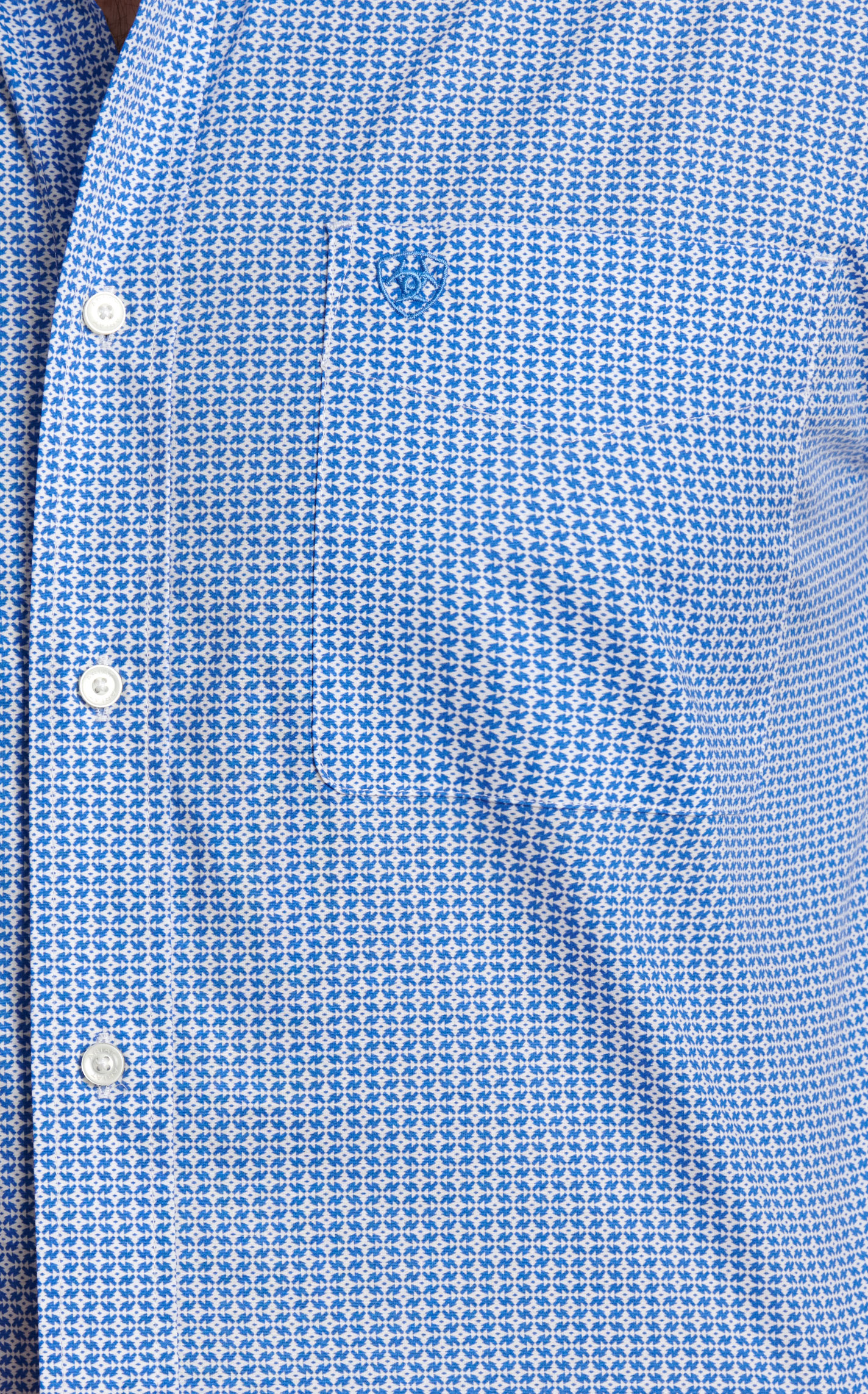 Ariat Men's Nory White & Blue Geo Print Western Shirt - Image 1