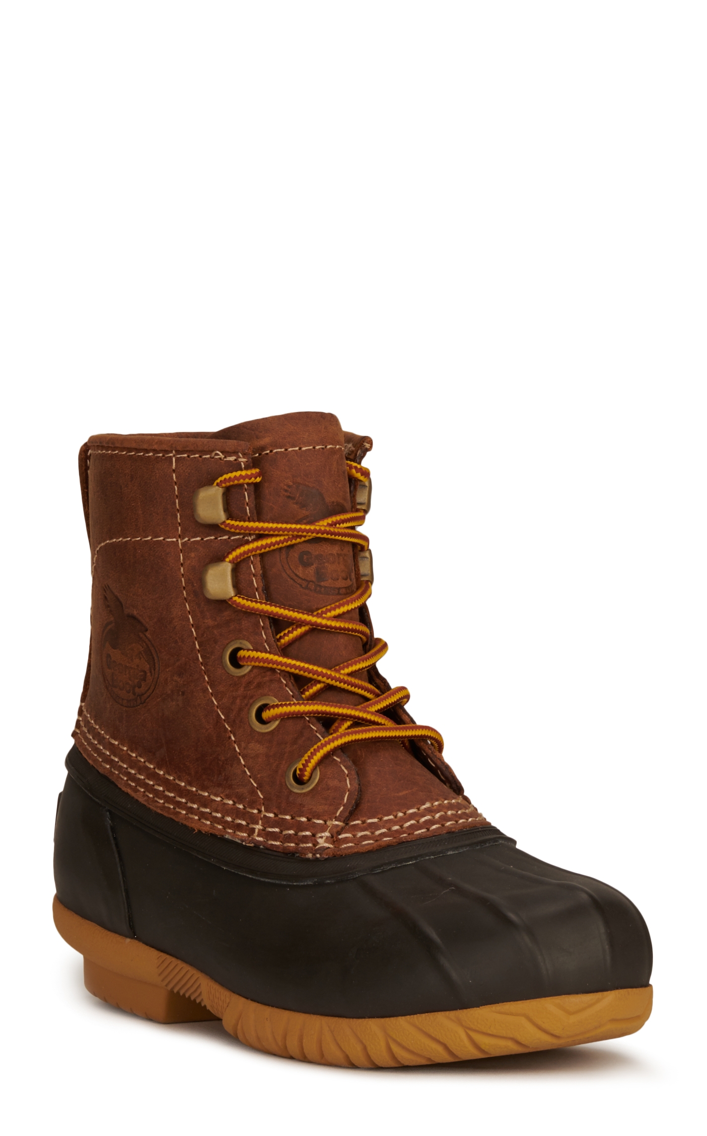 Georgia Youth Marshland Chocolate Brown and Tan Round Toe Lace Up Duck Boots - Image 1