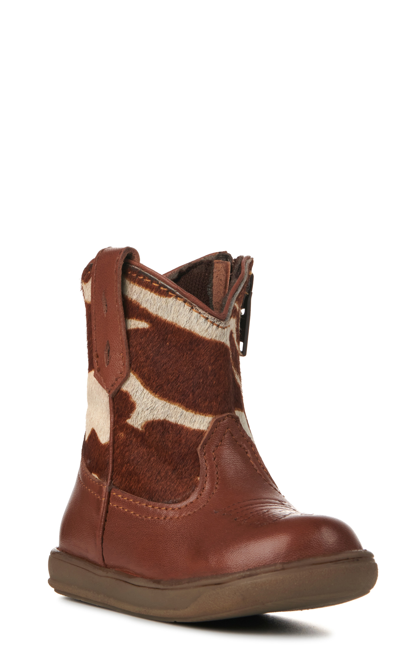 Roper Infant Brown and Cow Print Round Toe Cowboy Boots - Image 1