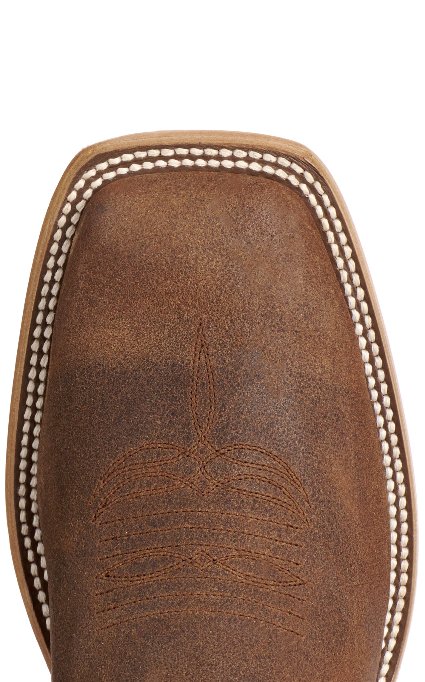 Anderson Bean Men's Horsepower Distressed Tobacco & Blue Wide Square Toe Cowboy Boots - Image 1