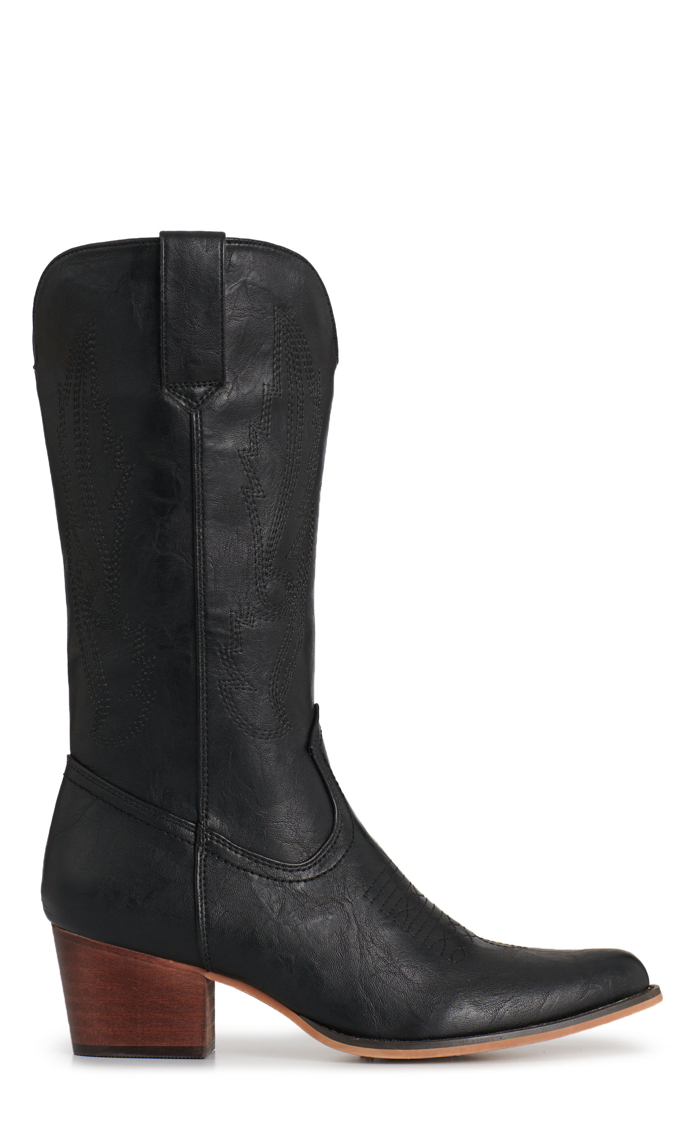 Roper Women's Nettie Black Faux Leather Snip Toe Cowboy Boots - Image 1