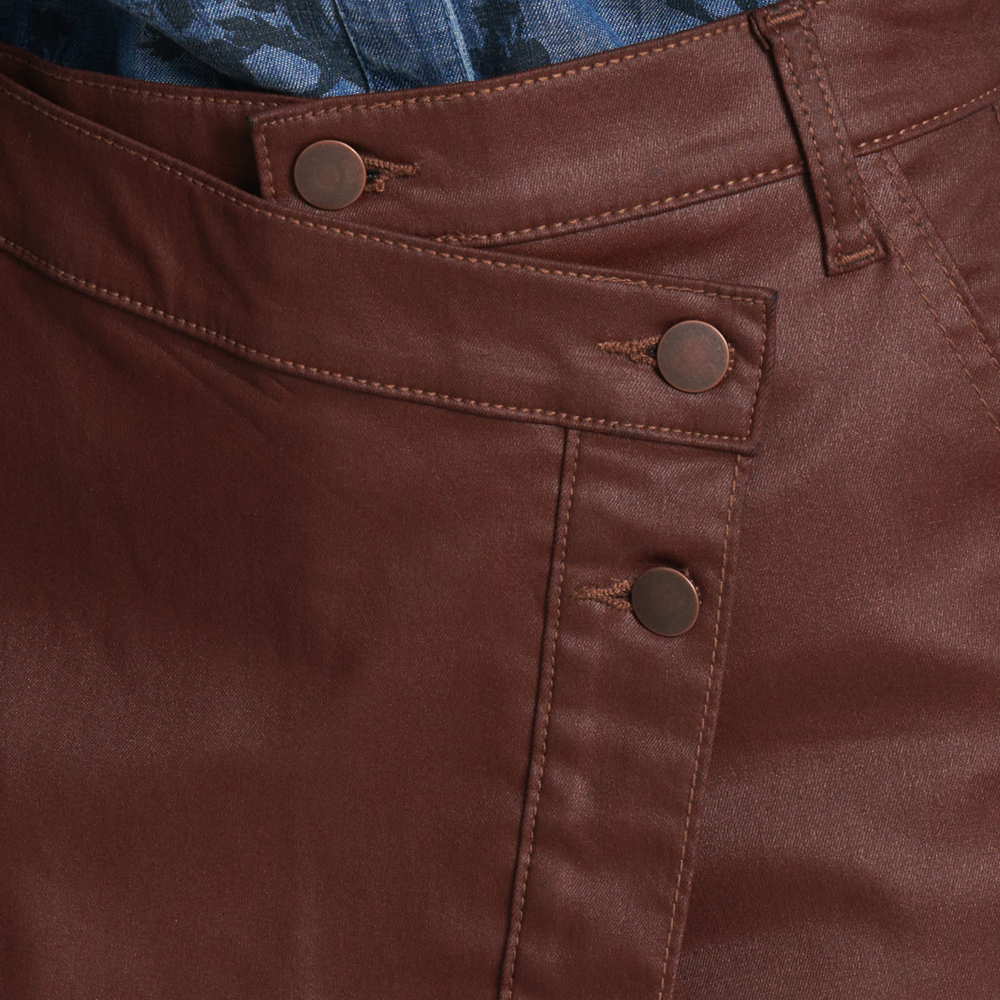 Sneak Peek Women's Dark Wine Vegan-Leather Skort - Image 1