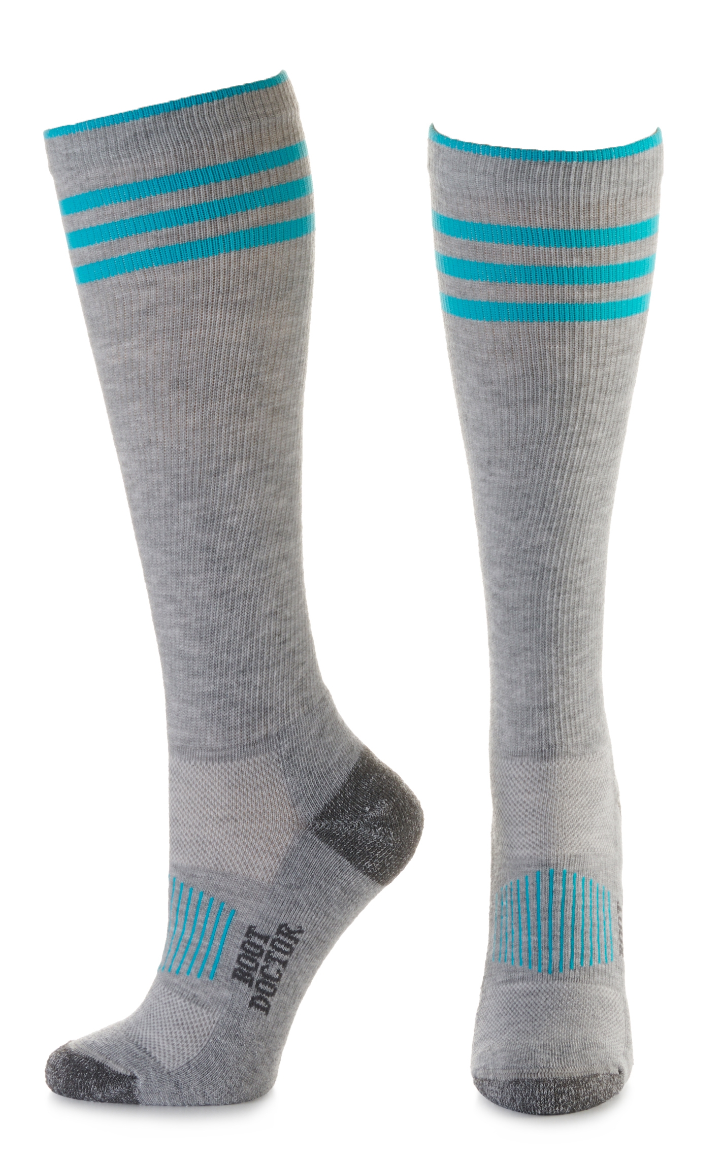 M&F Boot Doctor Ladies’ Gray Full Cushion 2-Pack Over The Calf Socks - Image 1