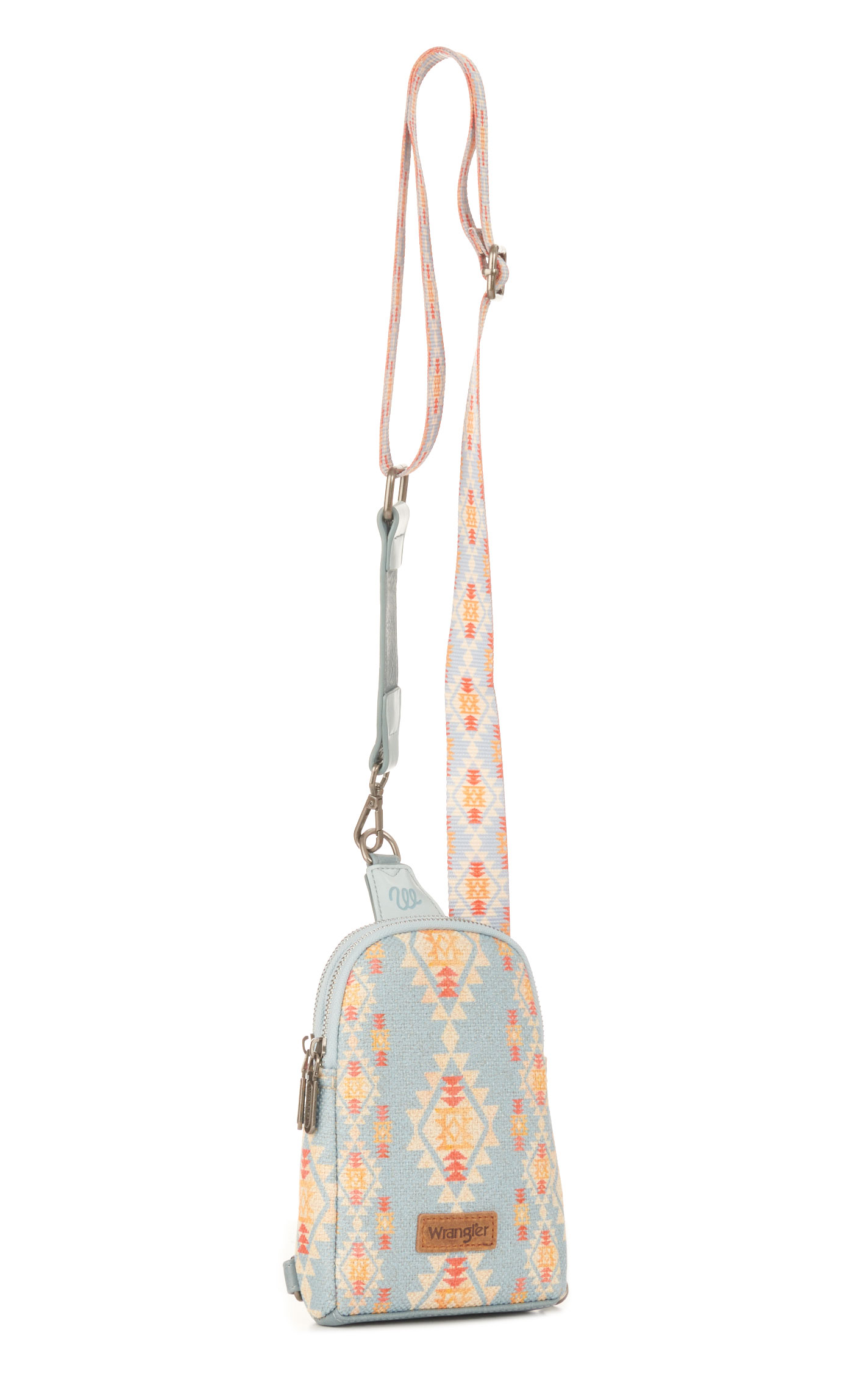 Wrangler Cornflower Blue & Colorful Aztec Sling Bag - Image 1