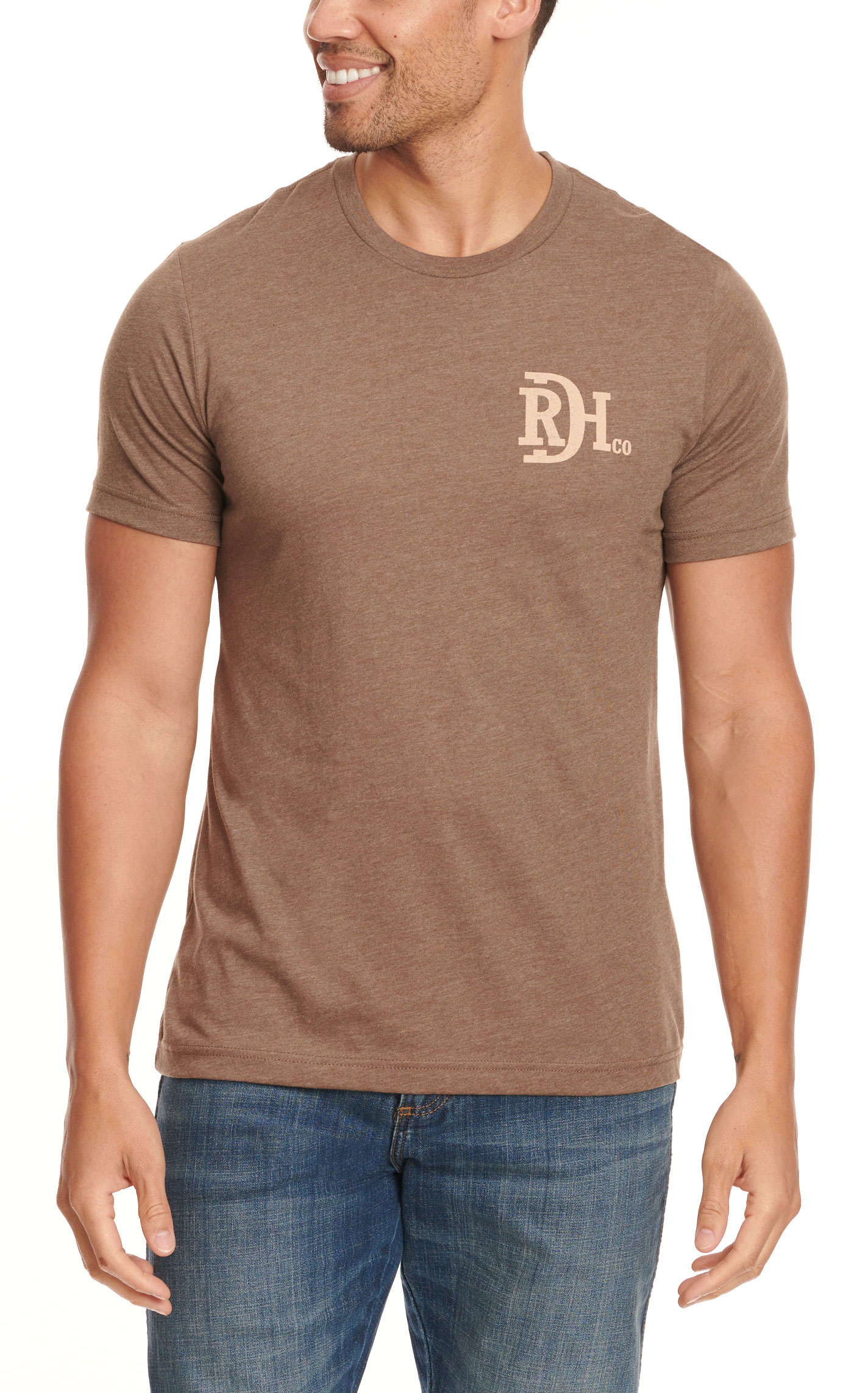 Red Dirt Hat Co. Men's Chocolate with Cowboy Cactus Desert Graphic T-Shirt - Image 1