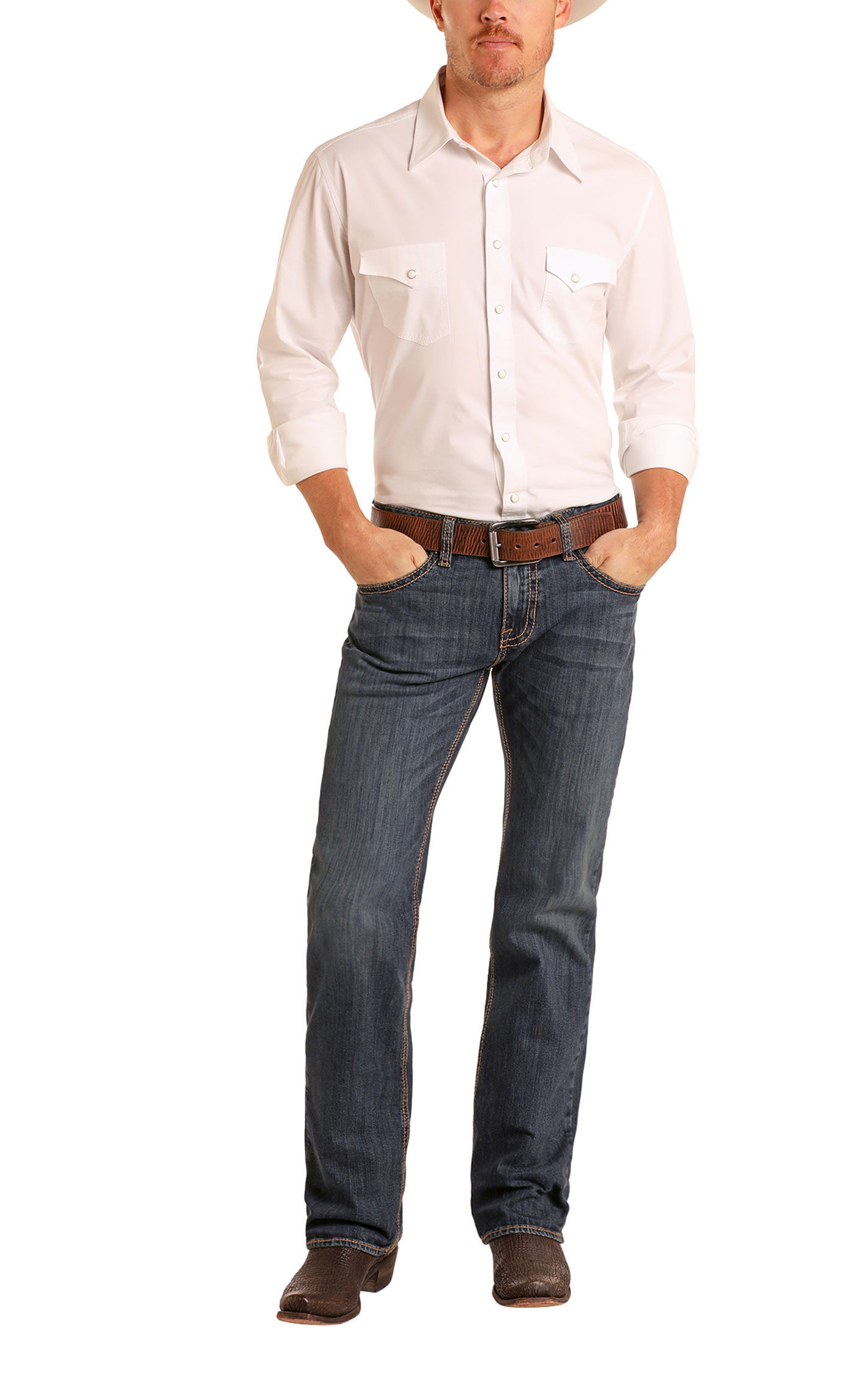Rock & Roll Denim Men's Pistol Dark Wash Straight Jeans - Image 1