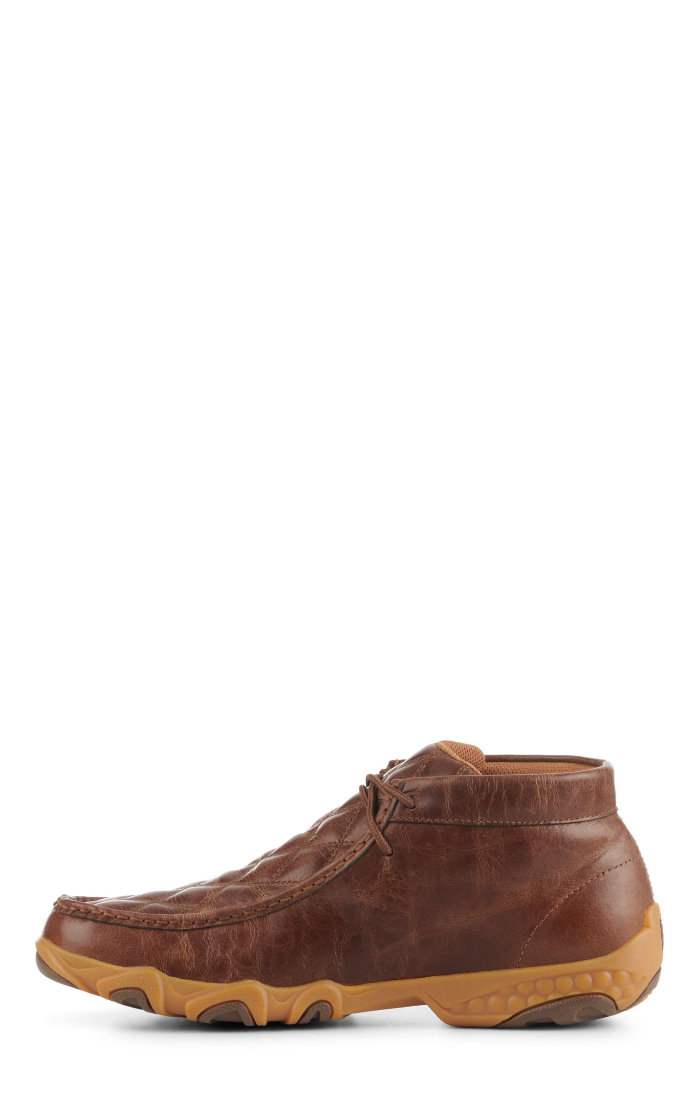 Twisted X Men's Cognac Brown Quilted Driving Moc Casual Shoes - Image 1