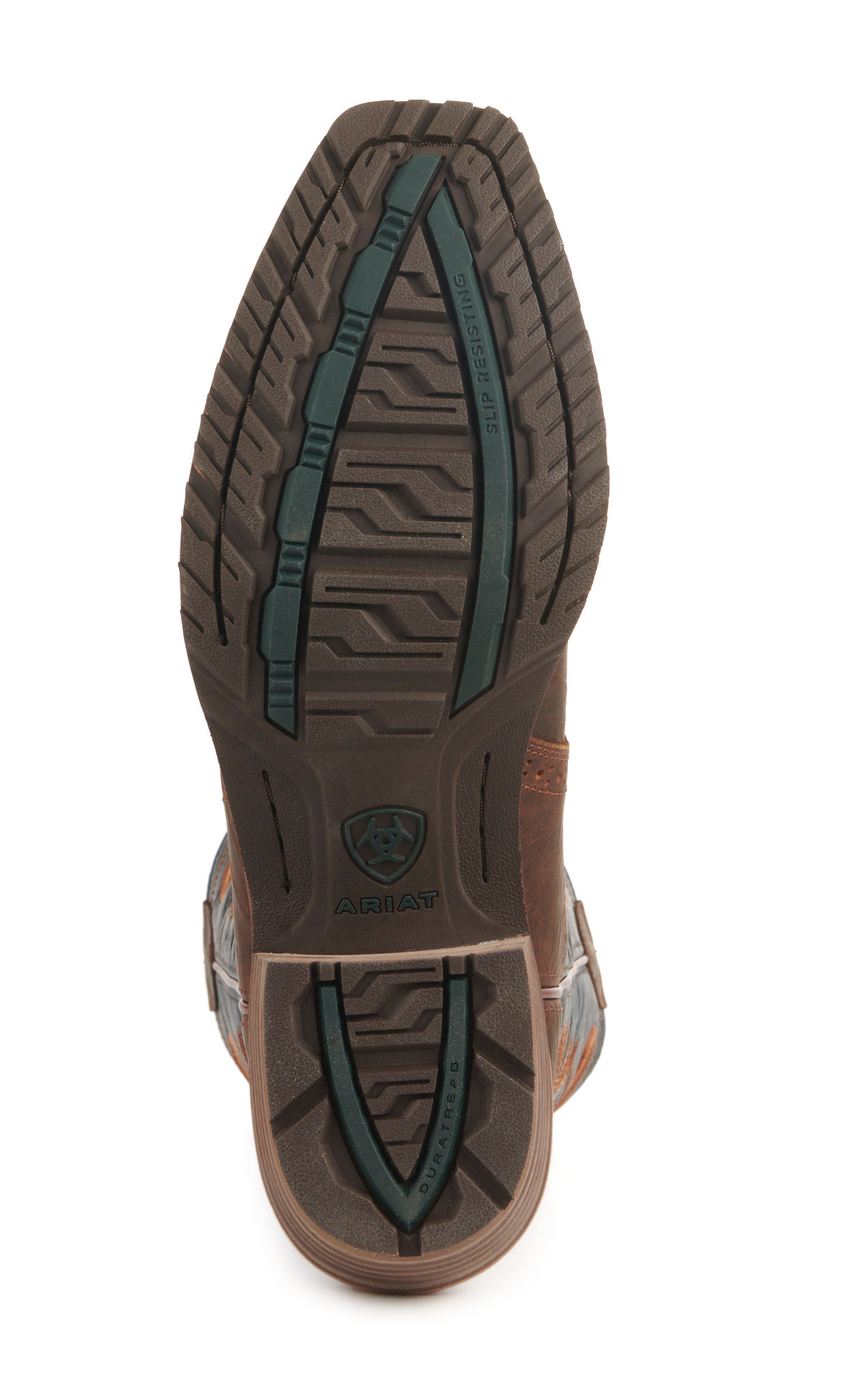 Ariat Men's Hybrid Roughstock Brown and Blue Punchy Square Toe Cowboy Boots - Image 1