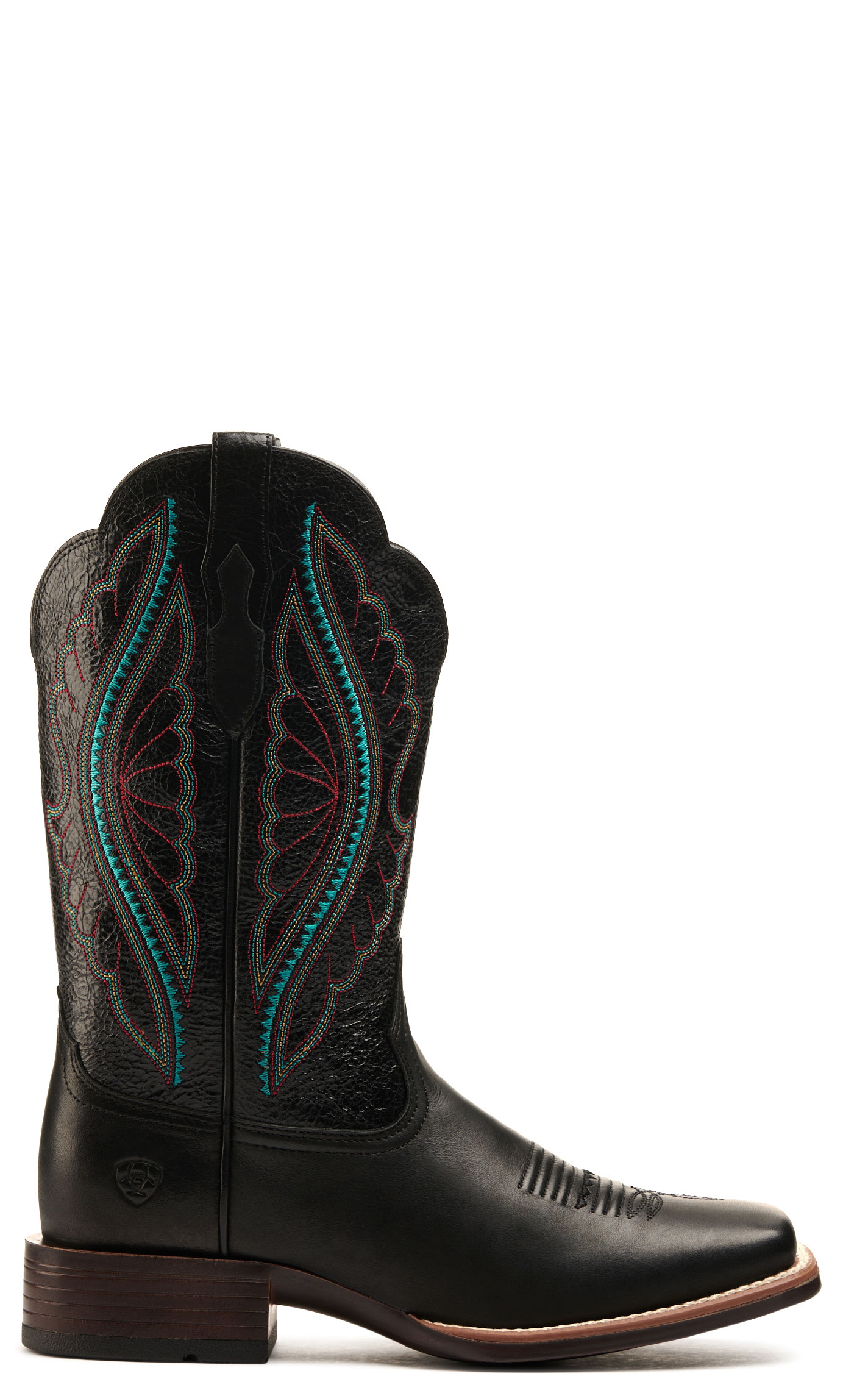 Ariat Women's PrimeTime True Black Bantamweight Wide Square Toe Cowboy Boot - Image 1