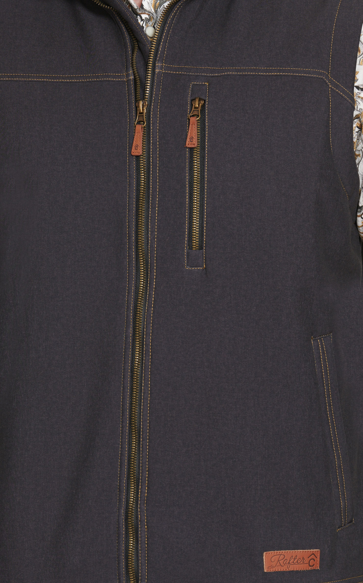 Rafter C Men's Black Bonded Vest - Big & Tall Sizes - Image 1