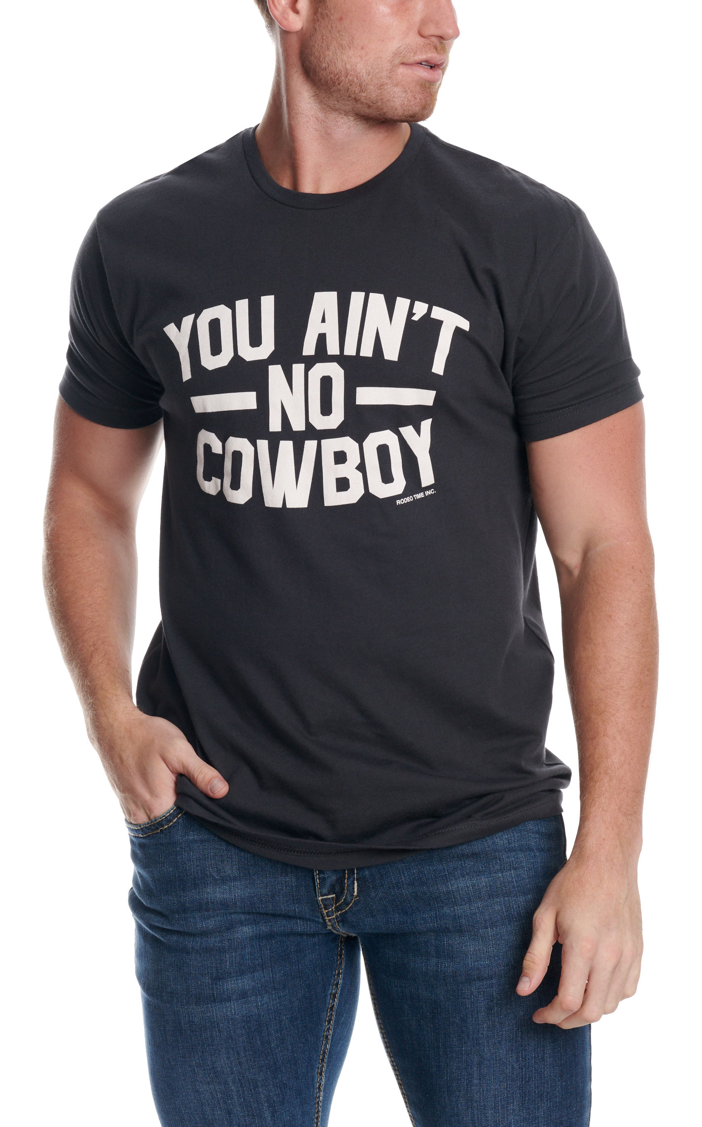 Rodeo Time Dale Brisby  Men's Yanc Heather Black Graphic T-Shirt - Image 1