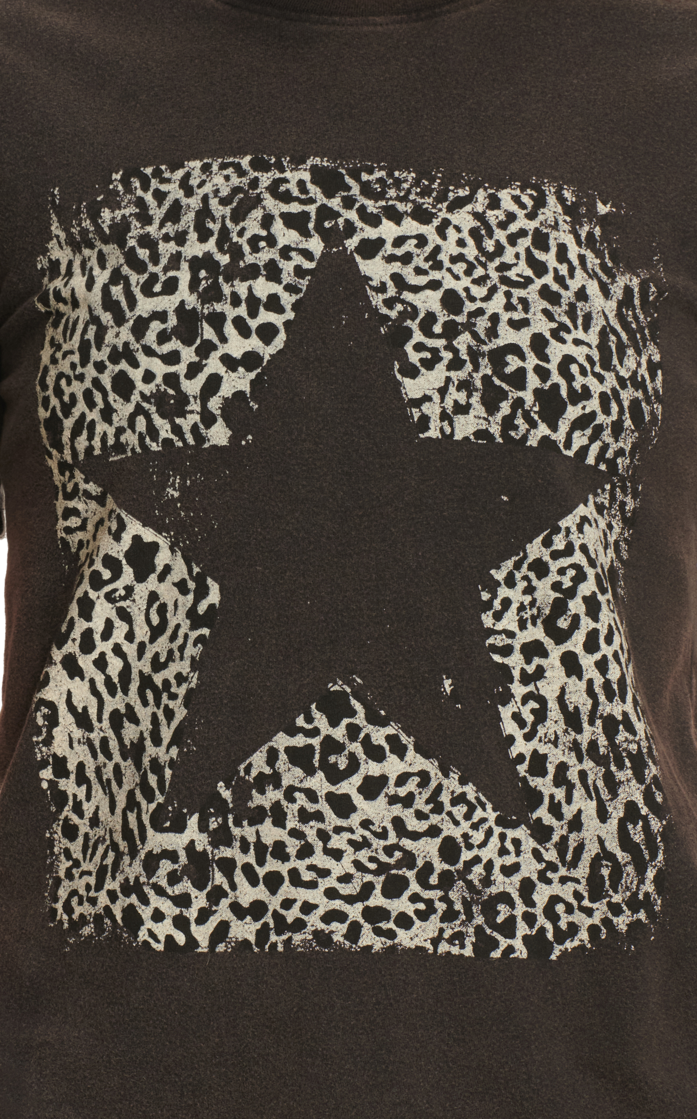 Refined Canvas Women's Black Leopard & Star Graphic Distressed T-Shirt - Image 1