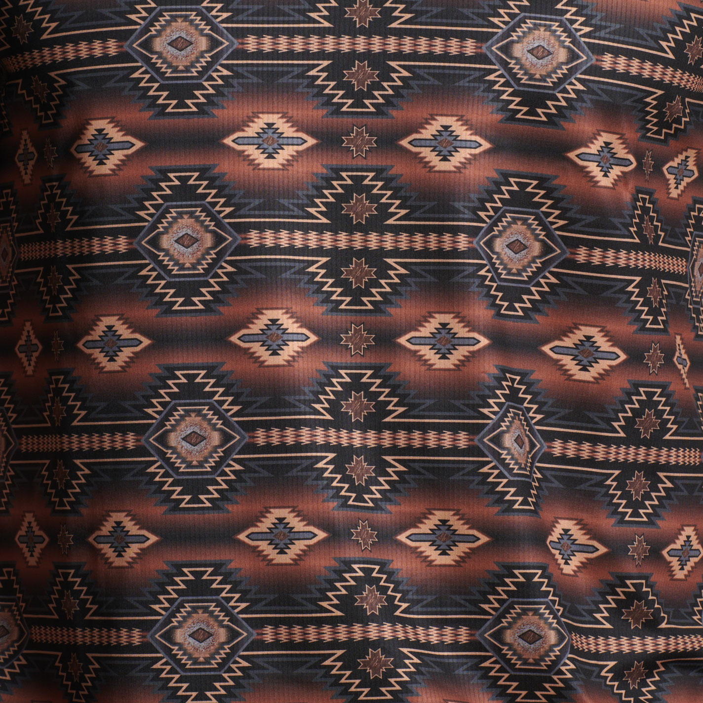 Rock & Roll Denim Men's Dark Coffee Aztec Print Polo - Image 1