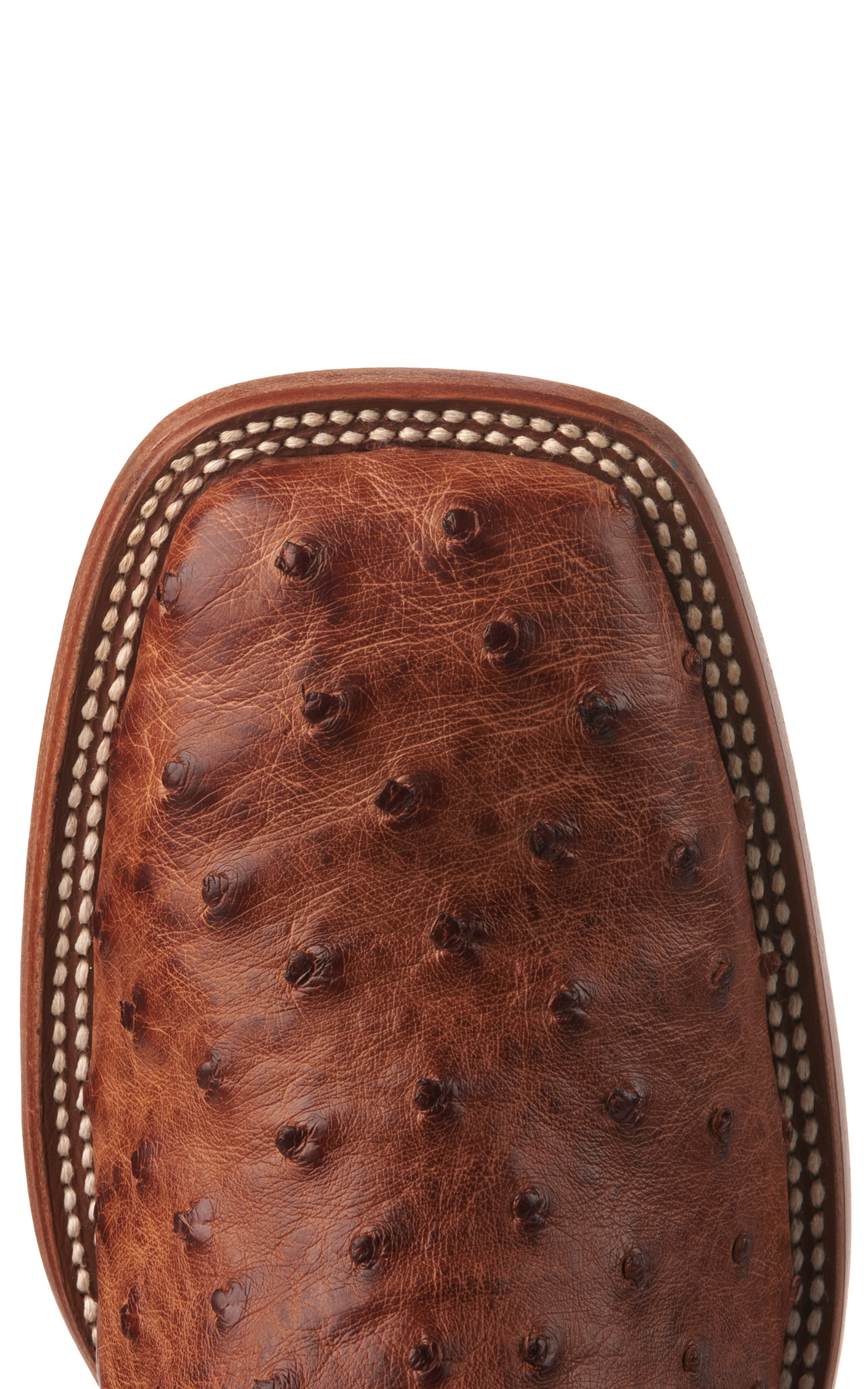 Cavender's Men's Green and Cognac Full Quill Ostrich Rafter C Wide Square Toe Exotic Cowboy Boots - Image 1
