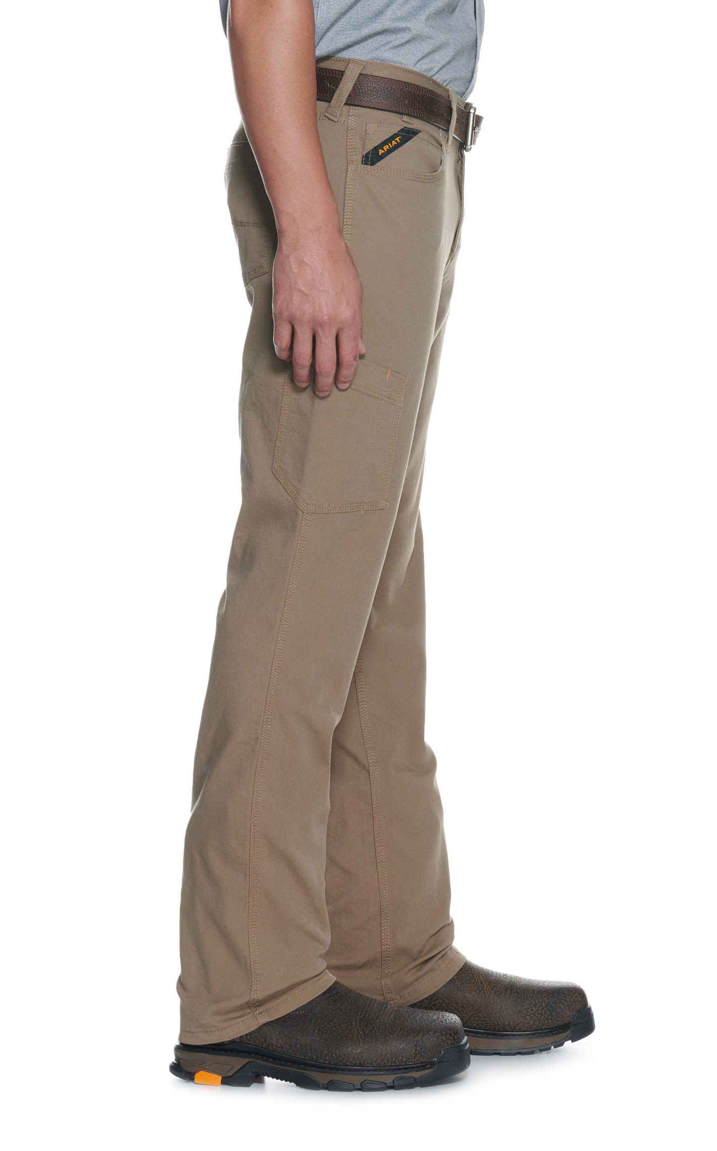 Ariat Men's Rebar M4 Khaki Low Rise DuraStretch Made Tough Stackable Straight Leg Work Pant - Image 1