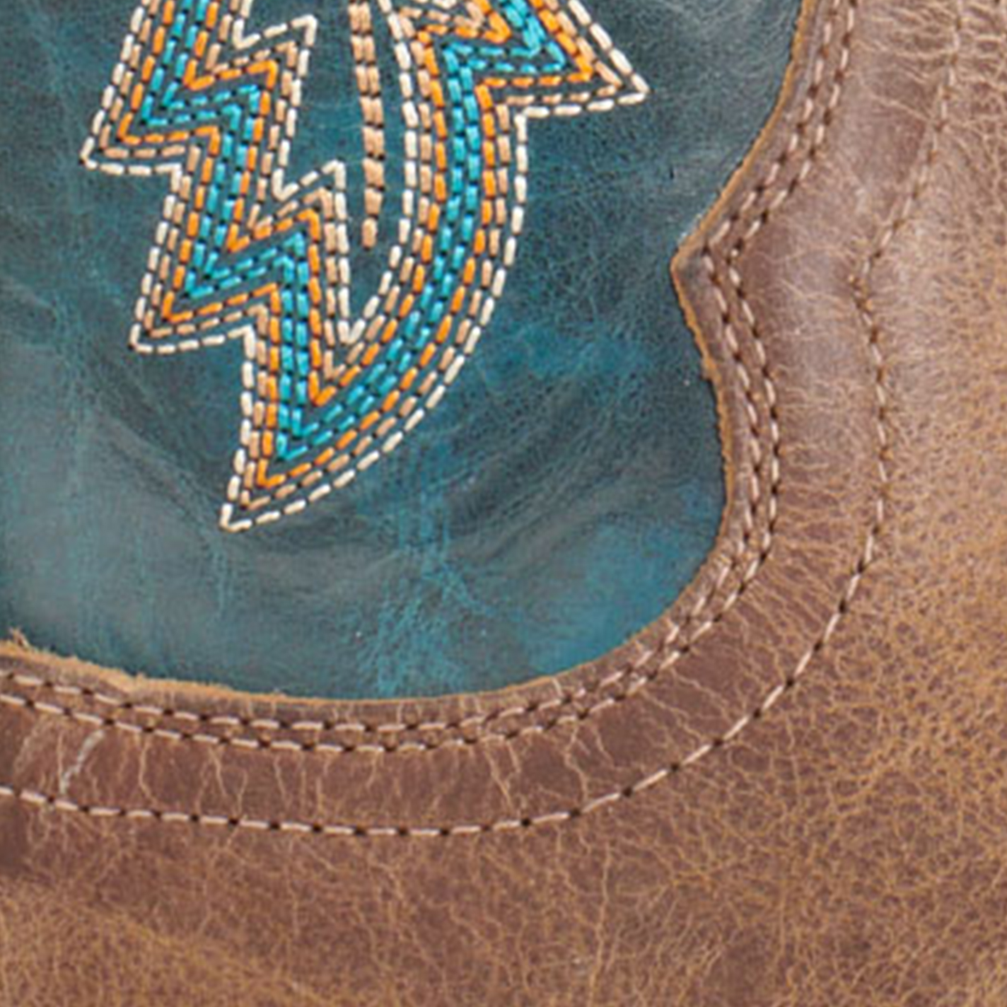Ariat Men's Futurity Cashout Dark Brown and Teal Punchy Square Toe Cowboy Boots - Image 1