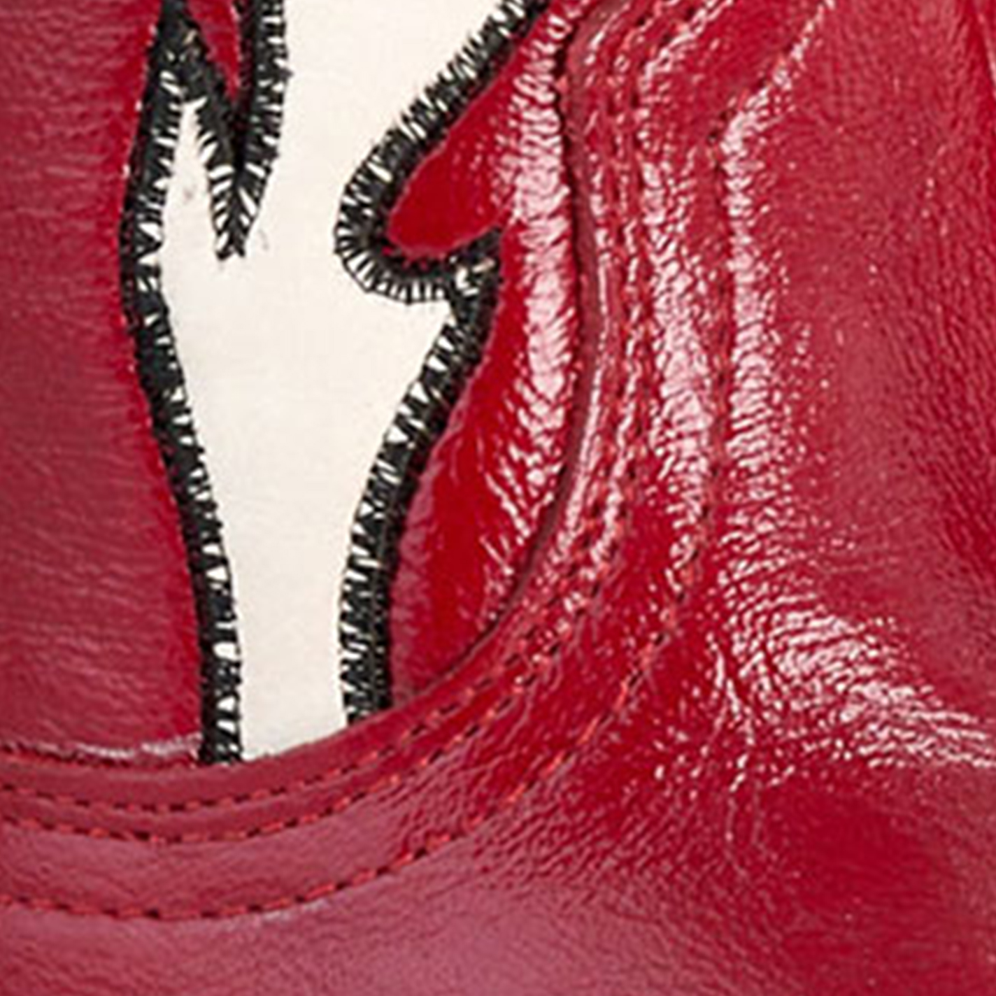 Corral Women's Dark Red with White Flames & Studs Pointed Toe Cowboy Boots - Image 1
