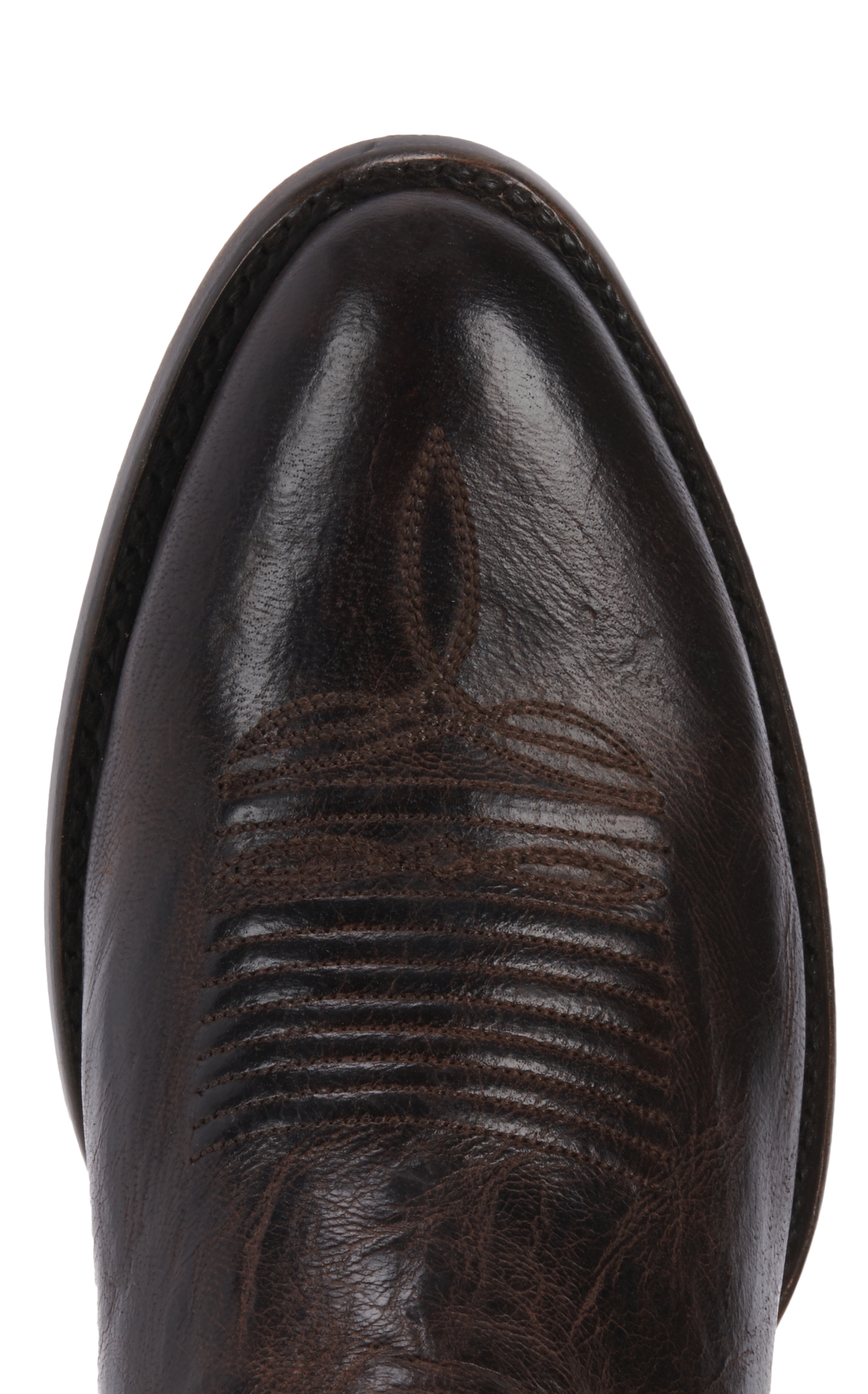 JRC & Sons Men's Colton Mad Dog Goat Leather Round Toe Cowboy Boot in Chocolate Brown - Image 1