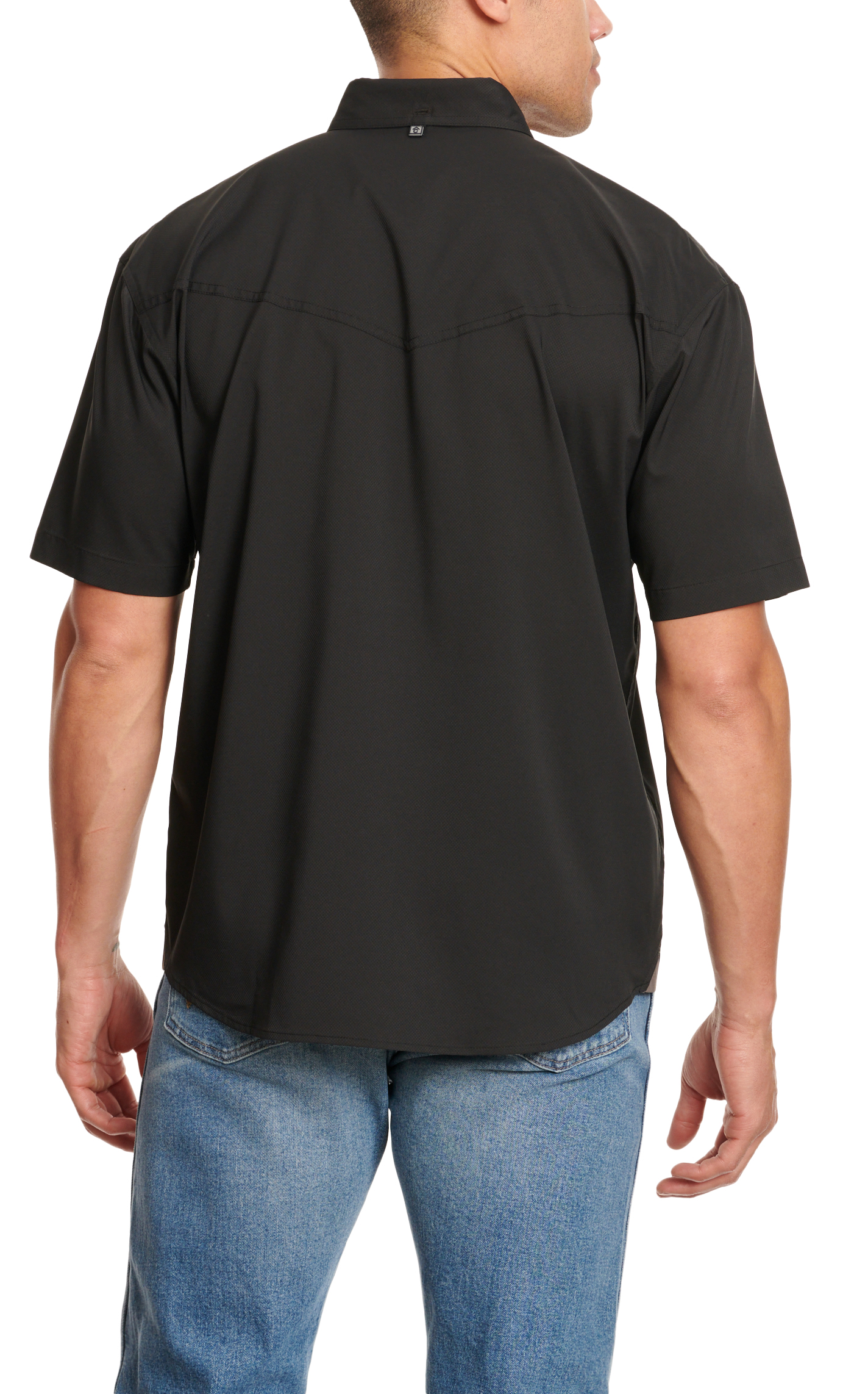 Rafter C Outdoors Men's Angler Black Short Sleeve Fishing Shirt - Image 2