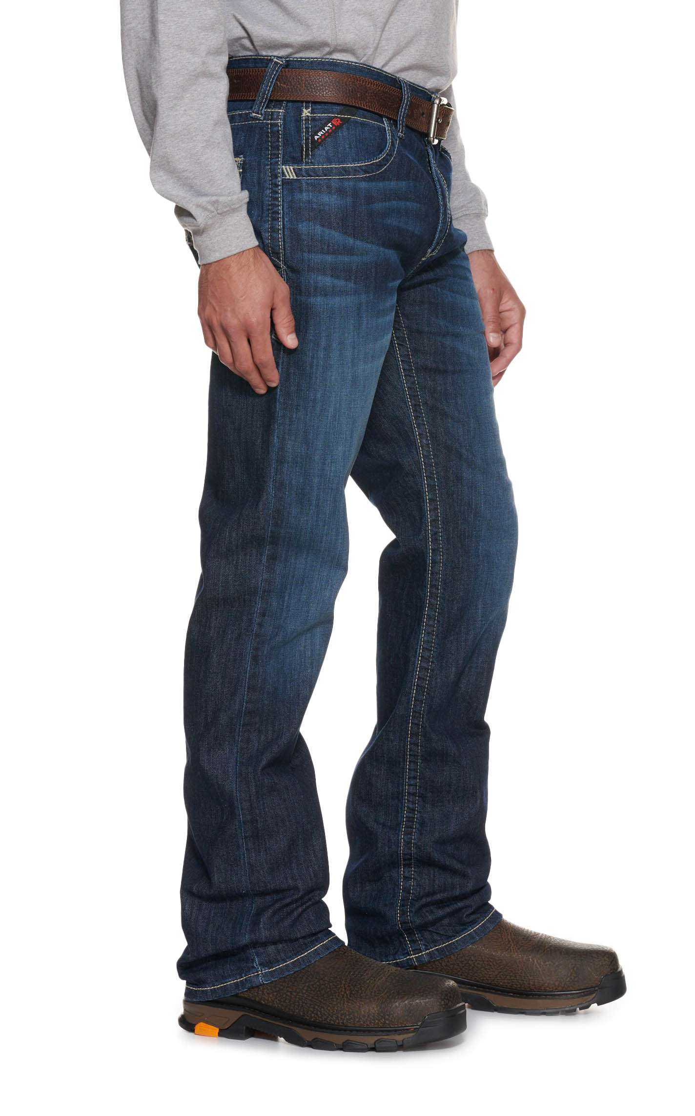 Ariat Men's M5 DuraLight Coltrane Dark Wash Straight Leg FR Work Jeans - Image 1