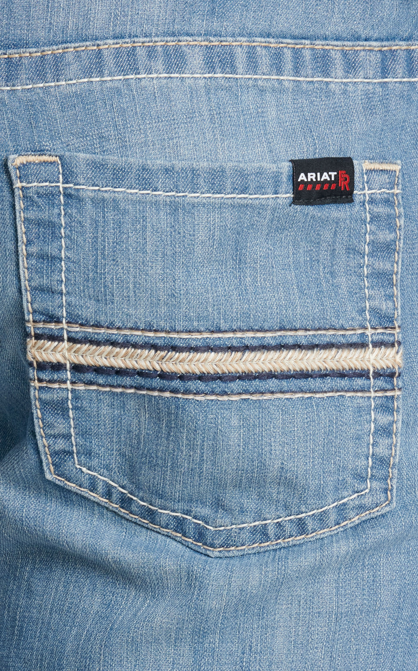 Ariat Men's M5 DuraLight Owens Light Wash Straight FR Work Jeans - Image 4