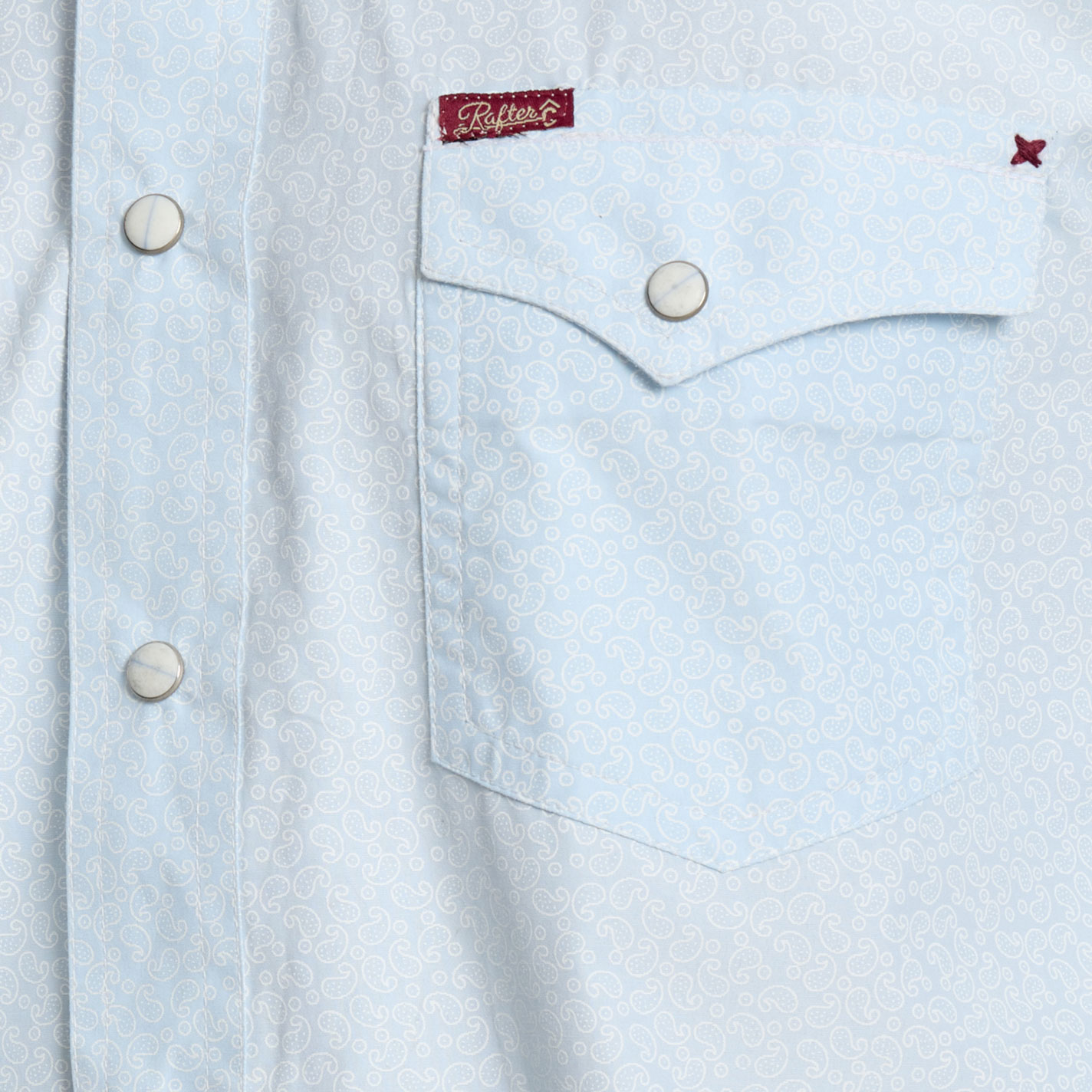Rafter C Men's Red Dirt Collection Pale Blue Paisley Western Shirt - Image 1