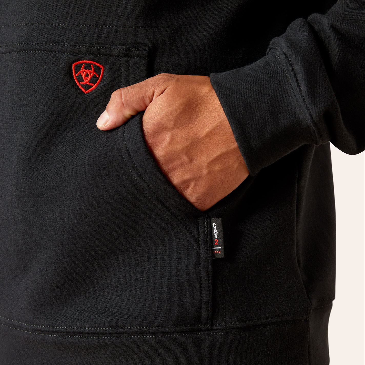 Ariat Men's FR DuraStretch Work Hard Black Work Hoodie - Image 1
