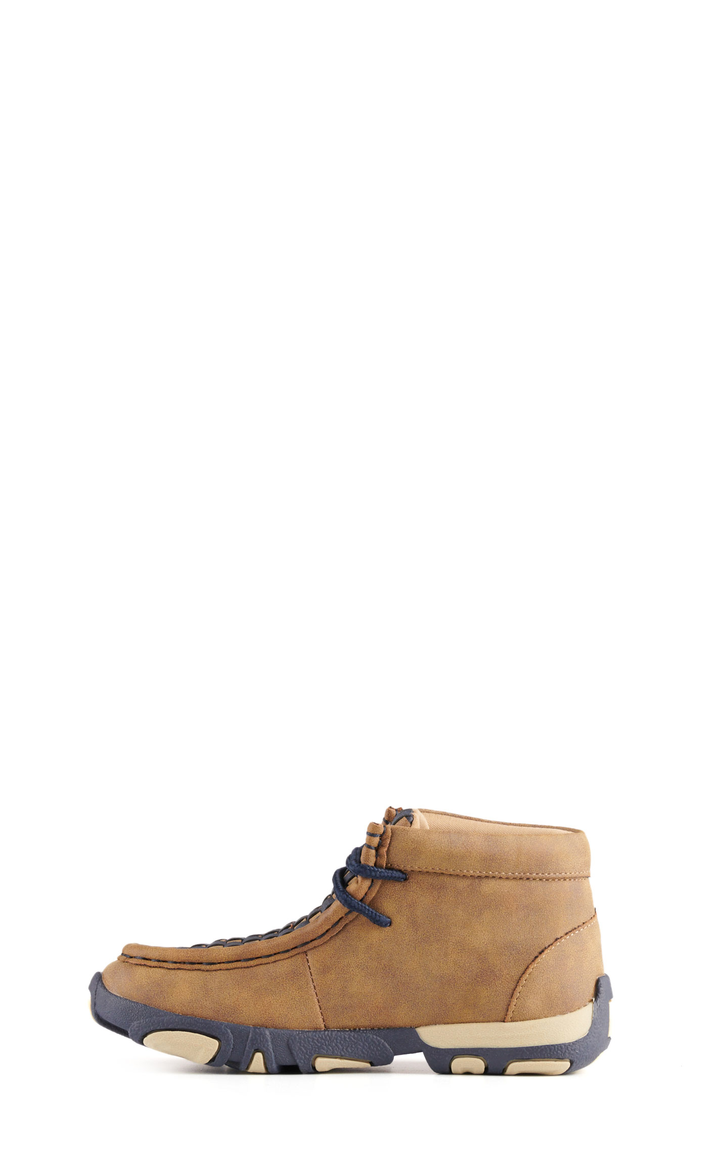 Twister Kids Oliver Brown with Navy Basketweave Moc Toe Chukka Casual Shoe - Image 1