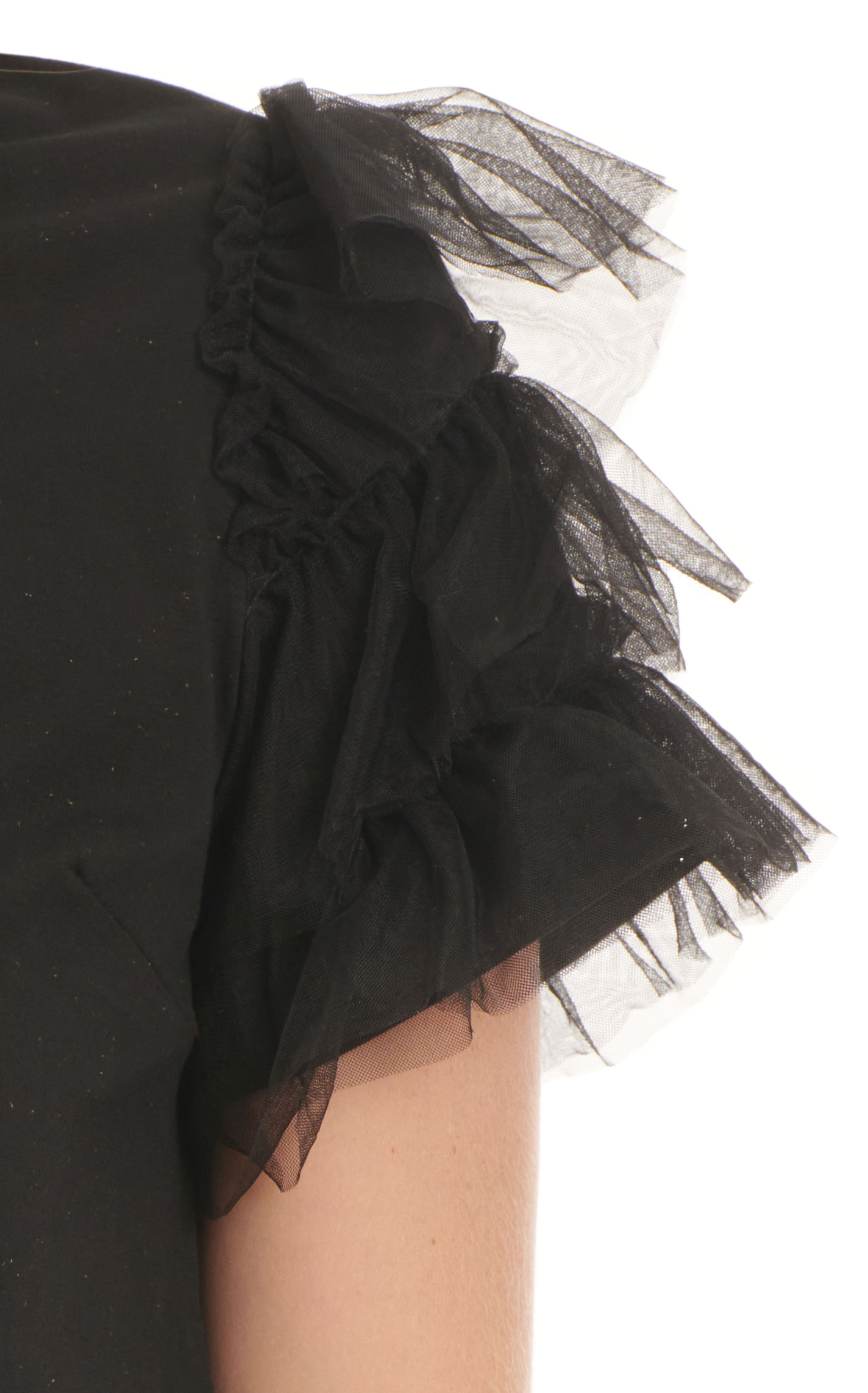 TCEC Women's Black Tiered Toole Short Sleeve Top - Image 1