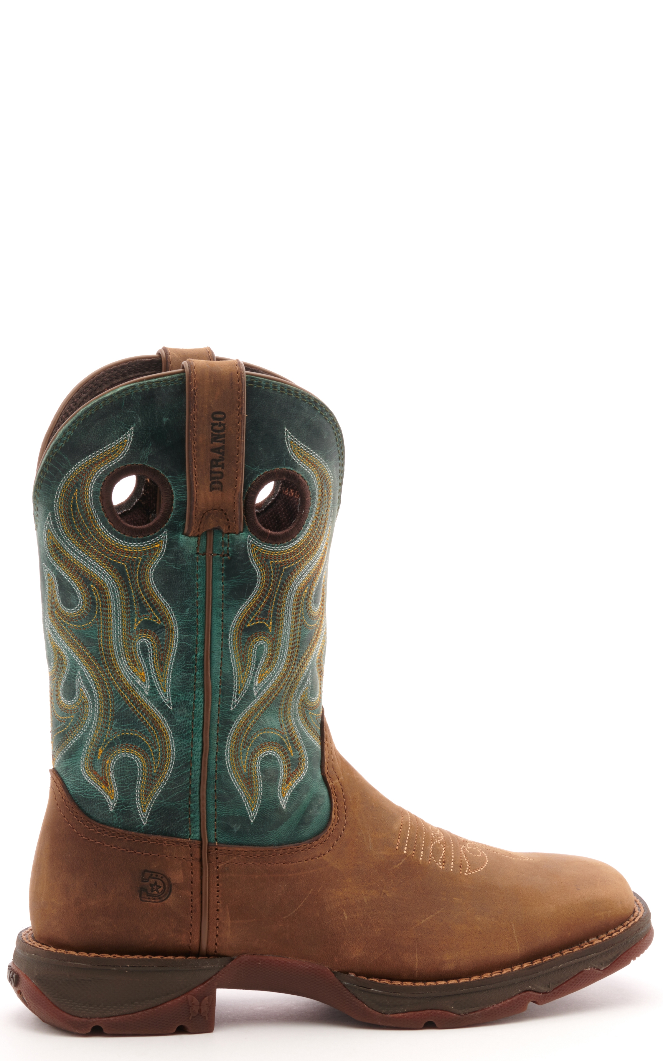 Durango Women's Rebel Dusty Brown and Teal Wide Square Toe Cowboy Boots - Cavender's Exclusive - Image 1