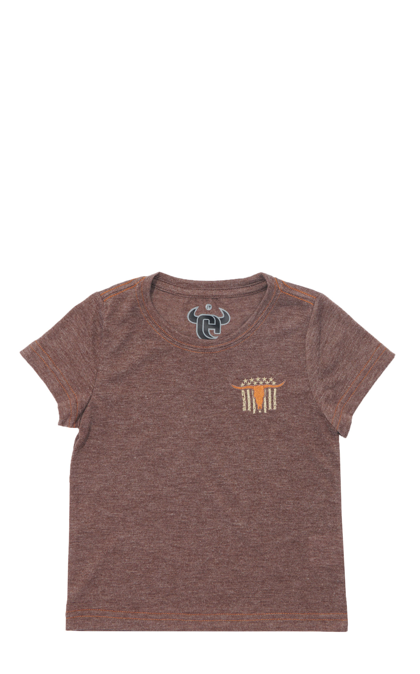 Cowboy Hardware Toddler Boy's Brown Steer Head Graphic T-Shirt - Image 1