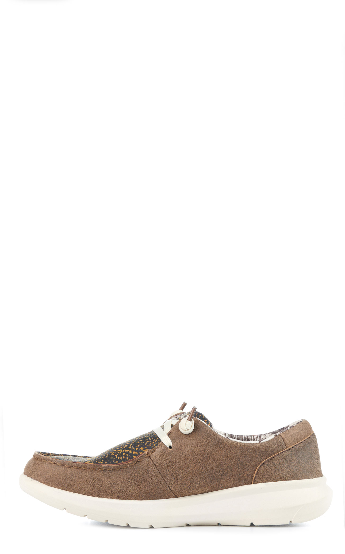 Ariat Women's Hilo Brown Bomber and Distressed Hide Moc Toe Lace Up Casual Shoe - Image 1