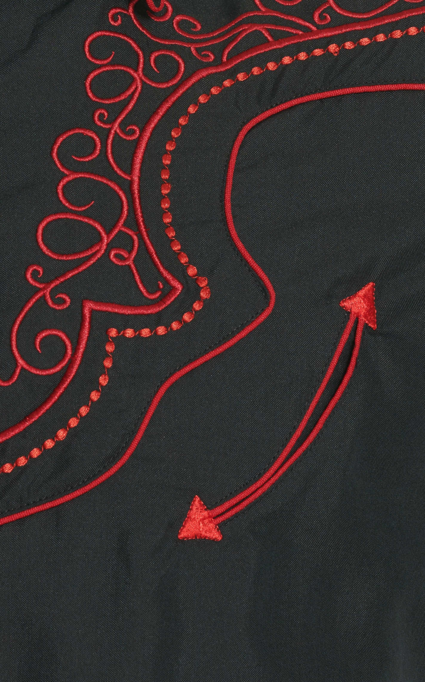 Ranger's Legend Men's Black & Red Embroidered Western Shirt - Image 1