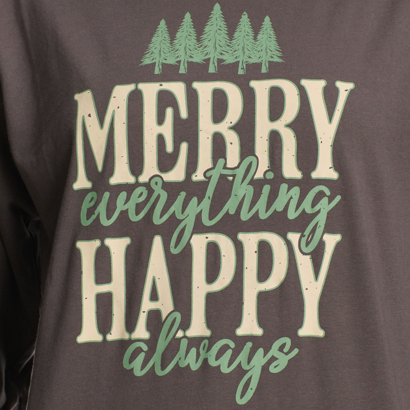 Jadelynn Brooke Women's Graphite Gray Merry Happy T-Shirt - Image 1