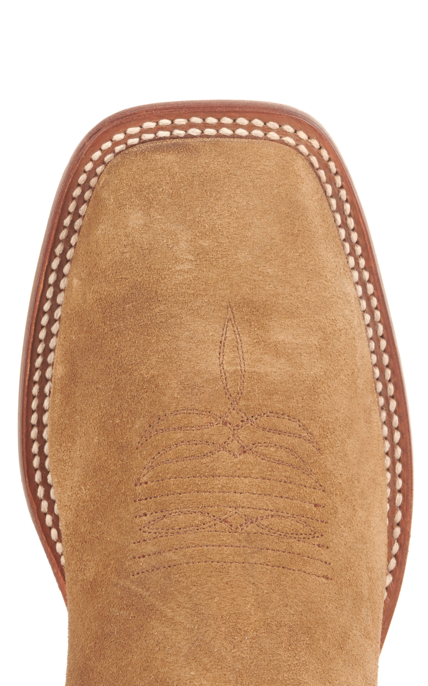 Anderson Bean Men's Horse Power Camel Roughout and Chocolate Wide Square Toe Cowboy Boots - Image 1