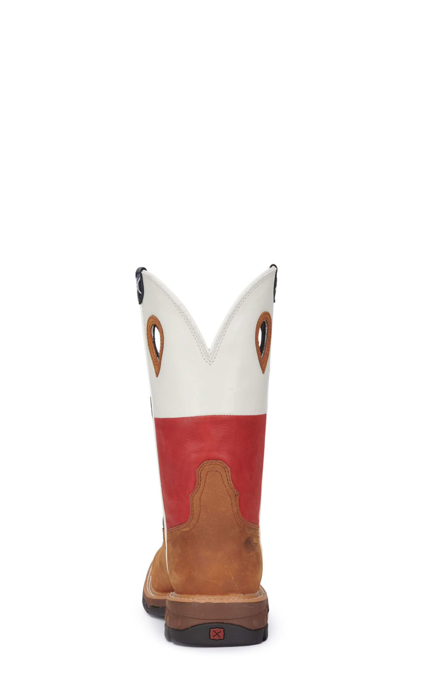 Twisted X Men's Cognac Leather with Texas Flag Upper Wide Square Toe Work Boots - Image 1