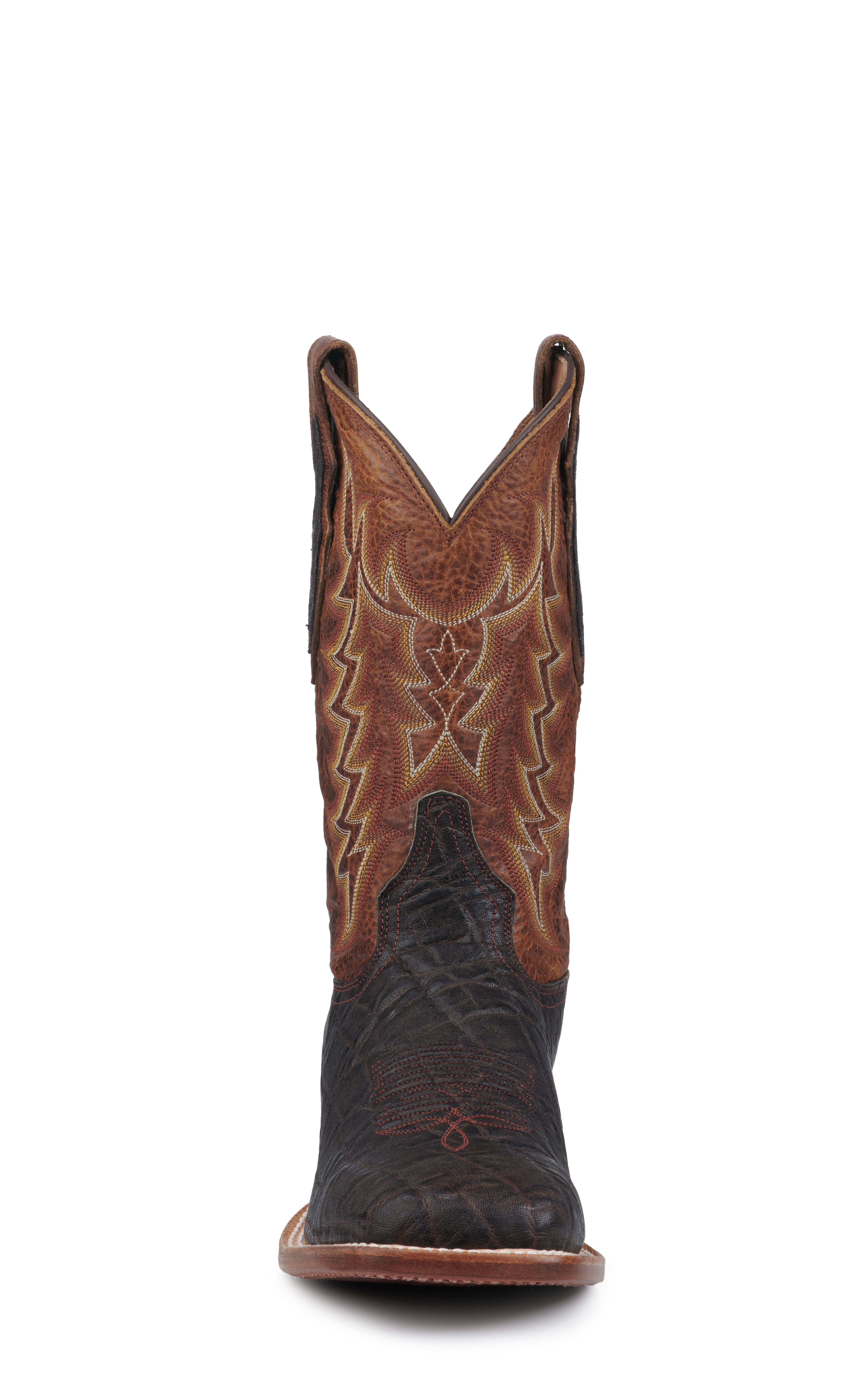 Tony Lama Men's Nicotine Vintage Elephant and Brown Wide Square Toe Exotic Cowboy Boots - Cavender's Exclusive - Image 1