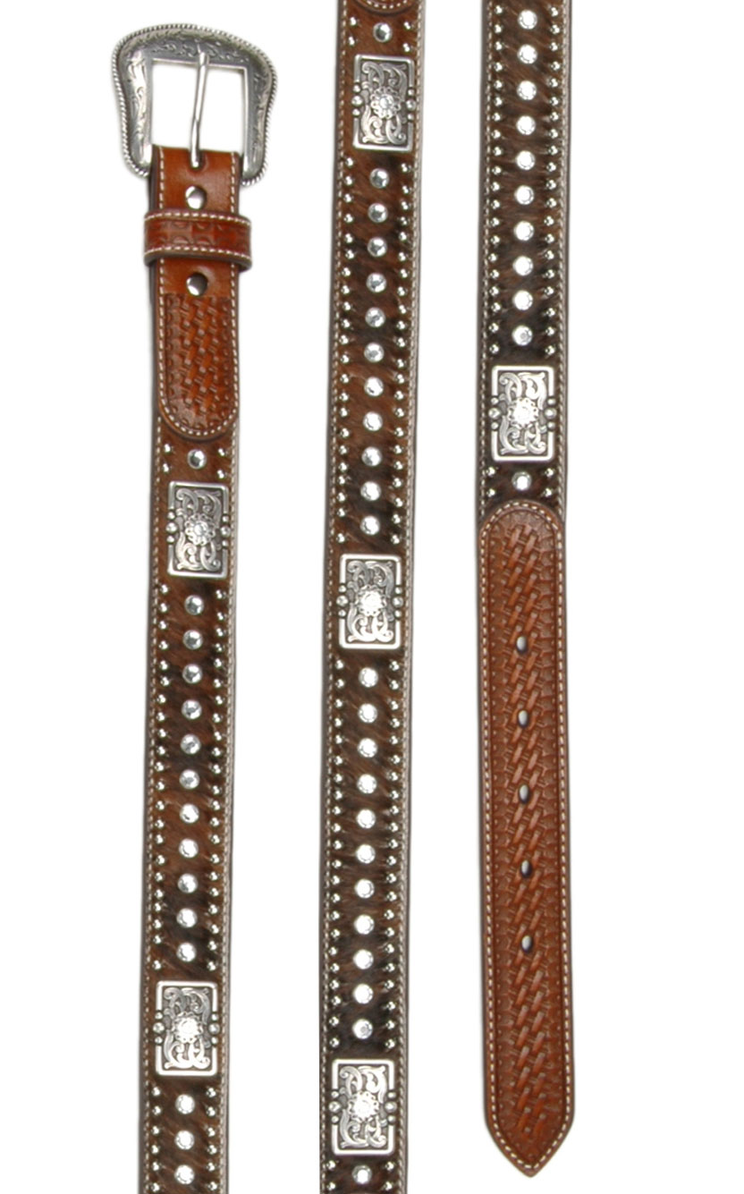 Nocona Children's Rhinestone and Hair on Calf Belt - Image 1